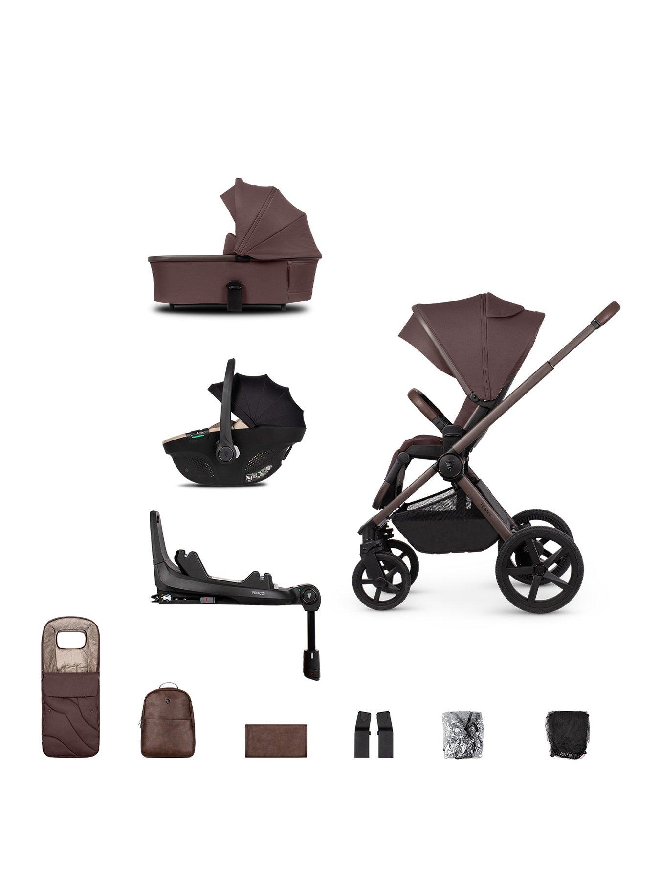 undefined Upline 2 SE - 3in1 Bundle plus Tiago Beige Car Seat and 360 Base - Burgundy