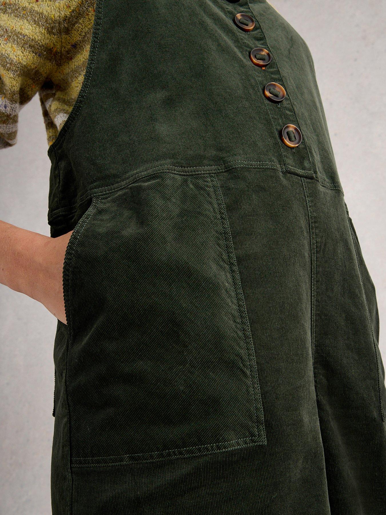 Image 4 of 6 of White Stuff Viola Cord Dungaree - Green