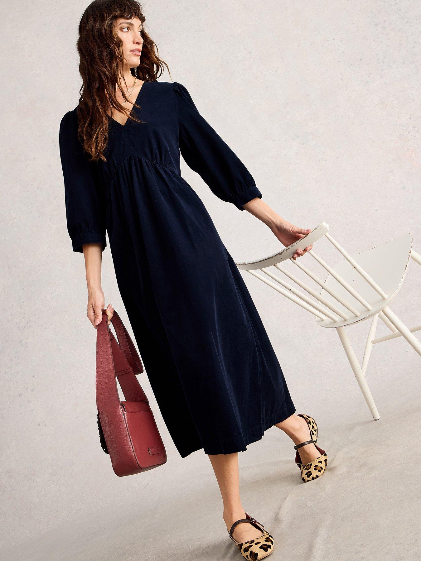 undefined Lucy Cord Dress - Navy