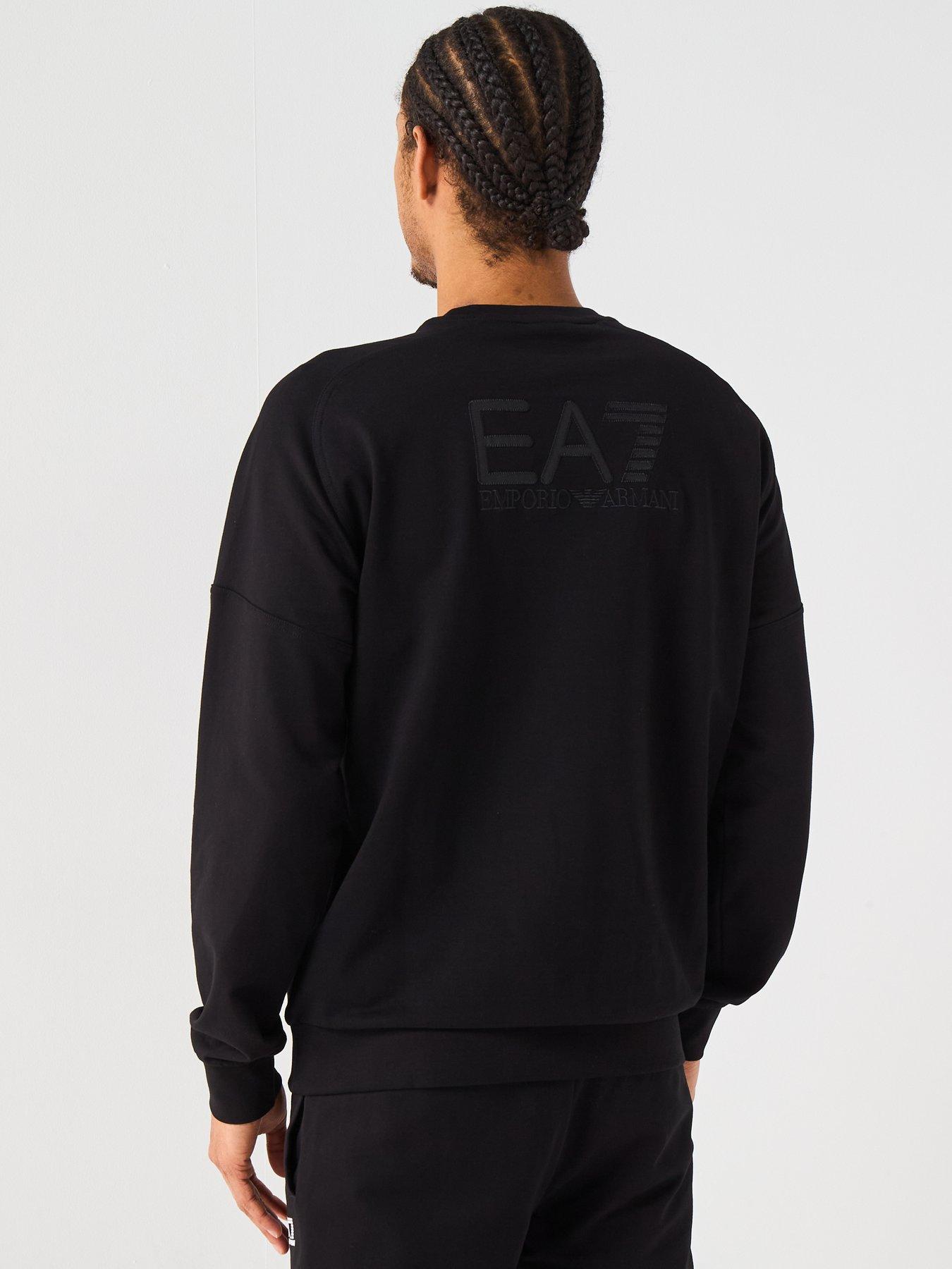 stillFront image of ea7-emporio-armani-train-visibility-small-logo-crew-sweatshirt-black
