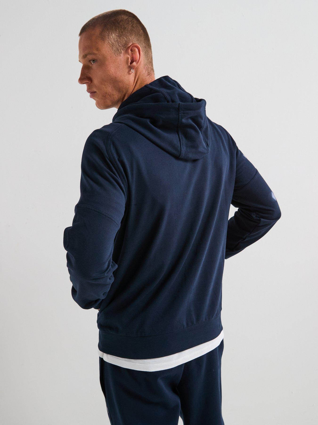 Image 2 of 5 of EA7 Emporio Armani EA7 Train Visibility Large Logo Overhead Hoodie - Navy