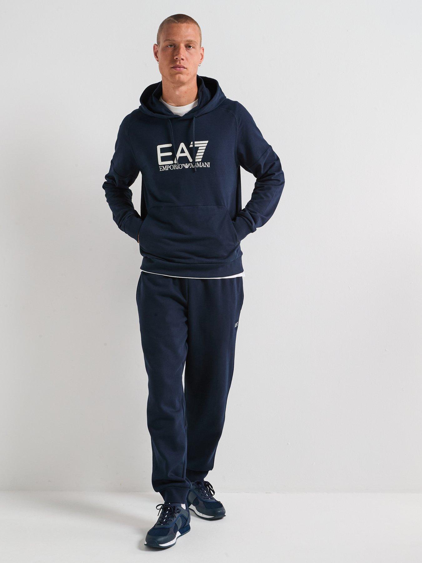 Image 3 of 5 of EA7 Emporio Armani EA7 Train Visibility Large Logo Overhead Hoodie - Navy