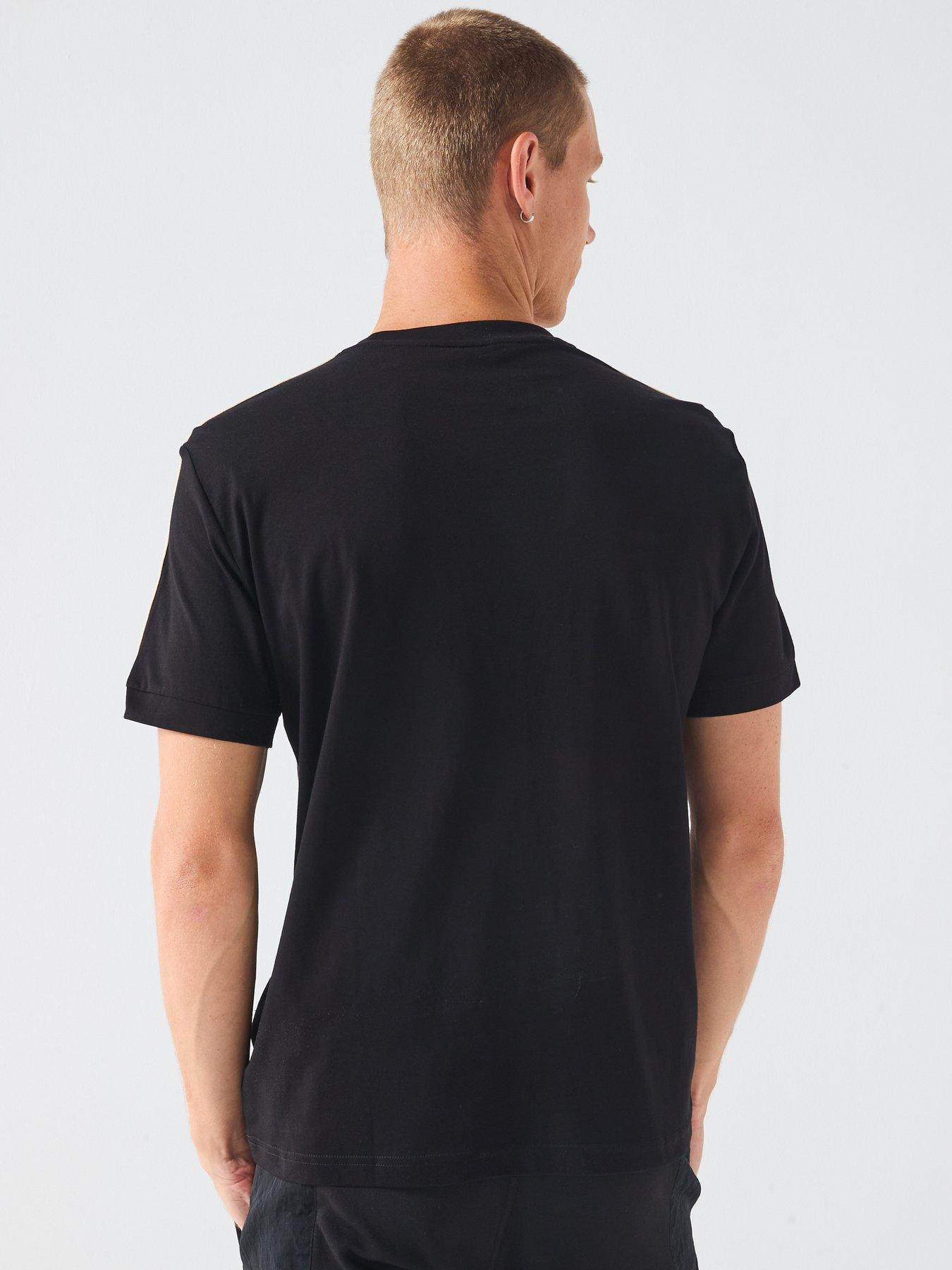 Image 2 of 6 of EA7 Emporio Armani Train Logo Series Tape Shoulder T-Shirt - Black