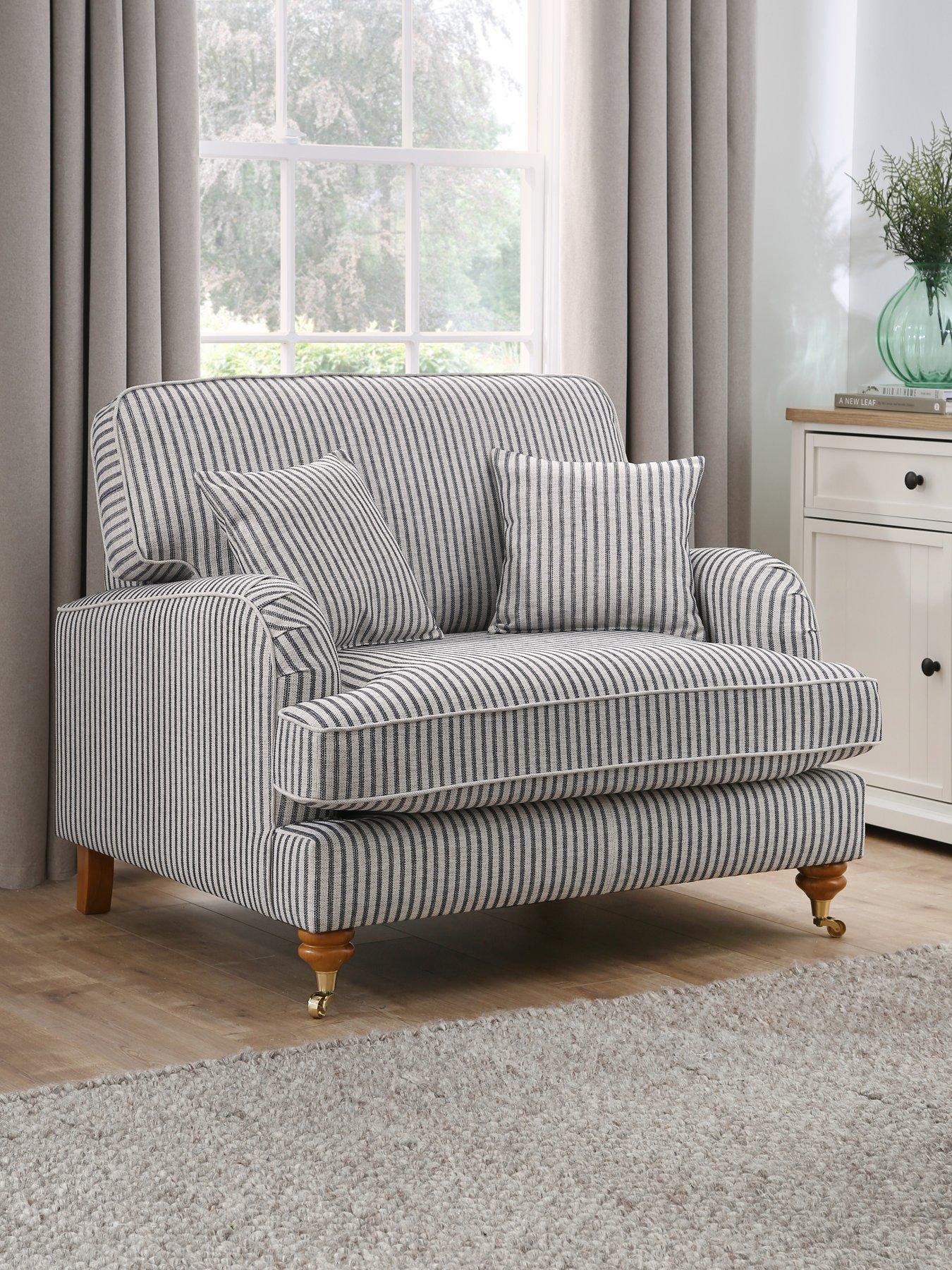 undefined Bay Stripe Snuggle Chair - Made to Order in the UK