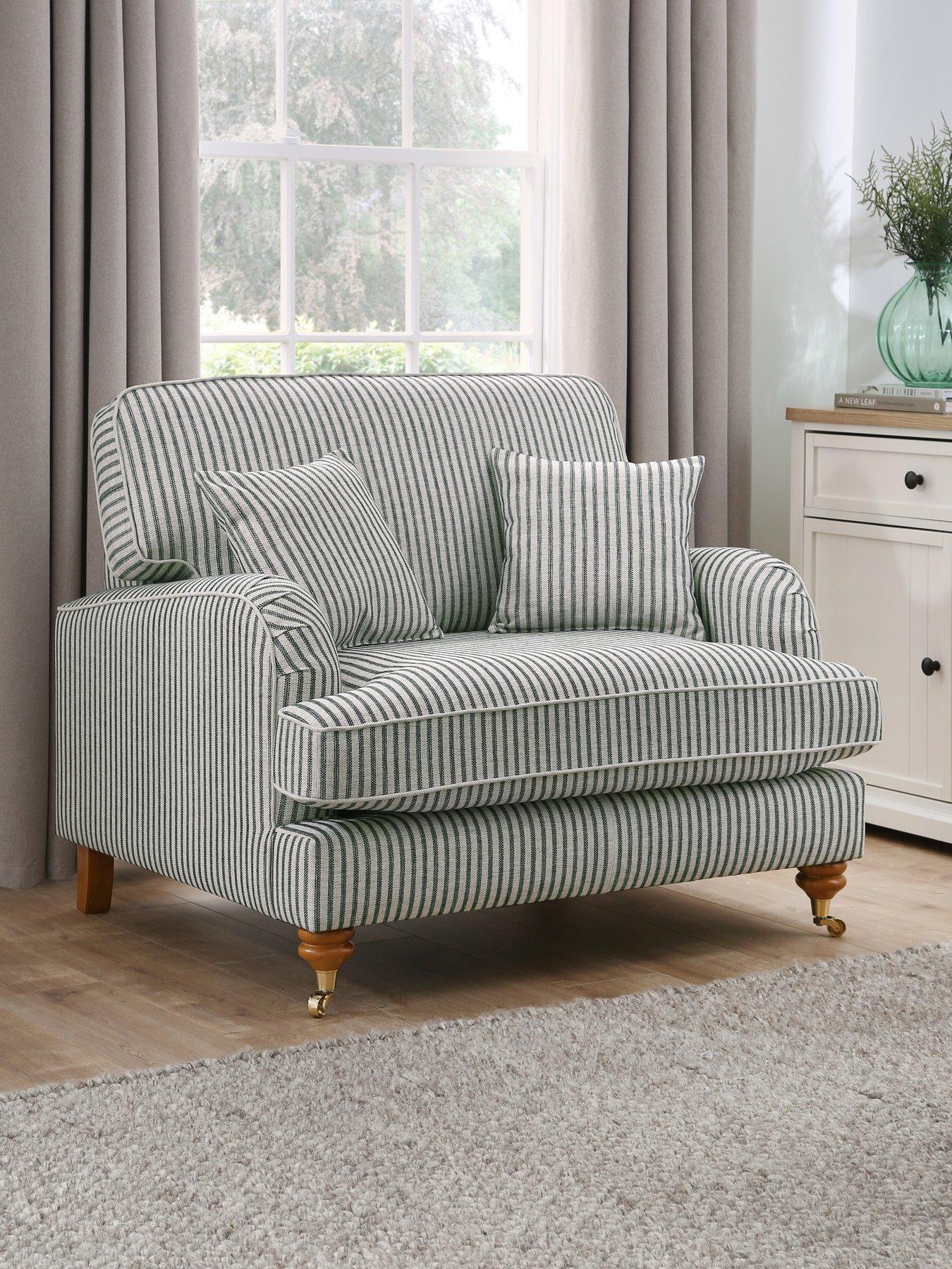 undefined Bay Stripe Snuggle Chair - Made to Order in the UK