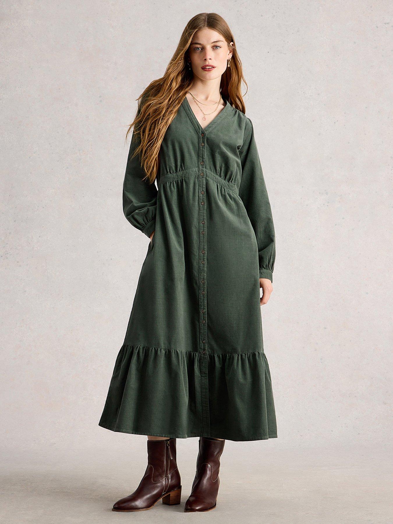 undefined Phoebe Cord Dress - Green