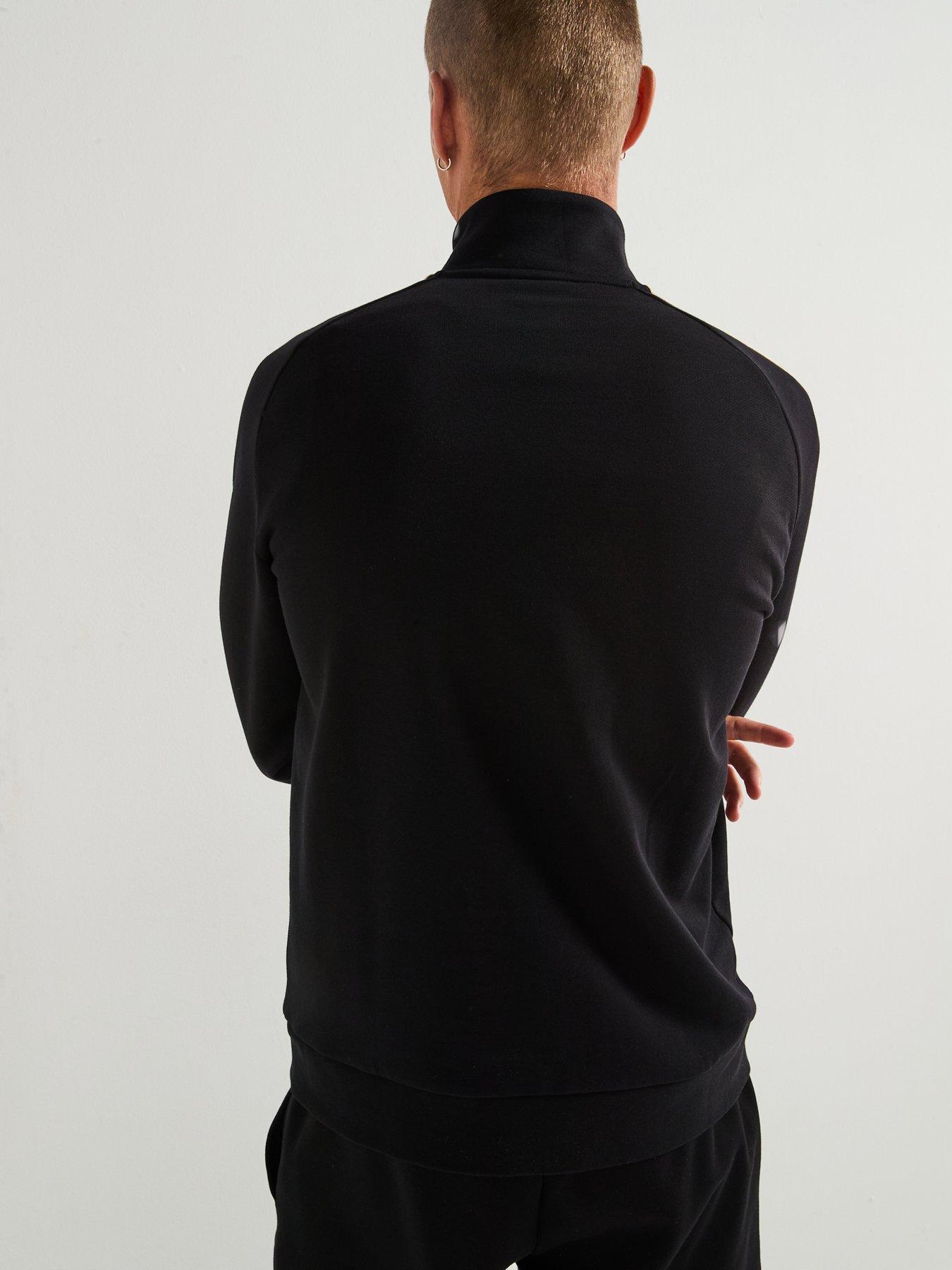 Image 2 of 6 of EA7 Emporio Armani EA7 Train Logo Series Tape Shoulder 1/4 Zip Sweat - Black