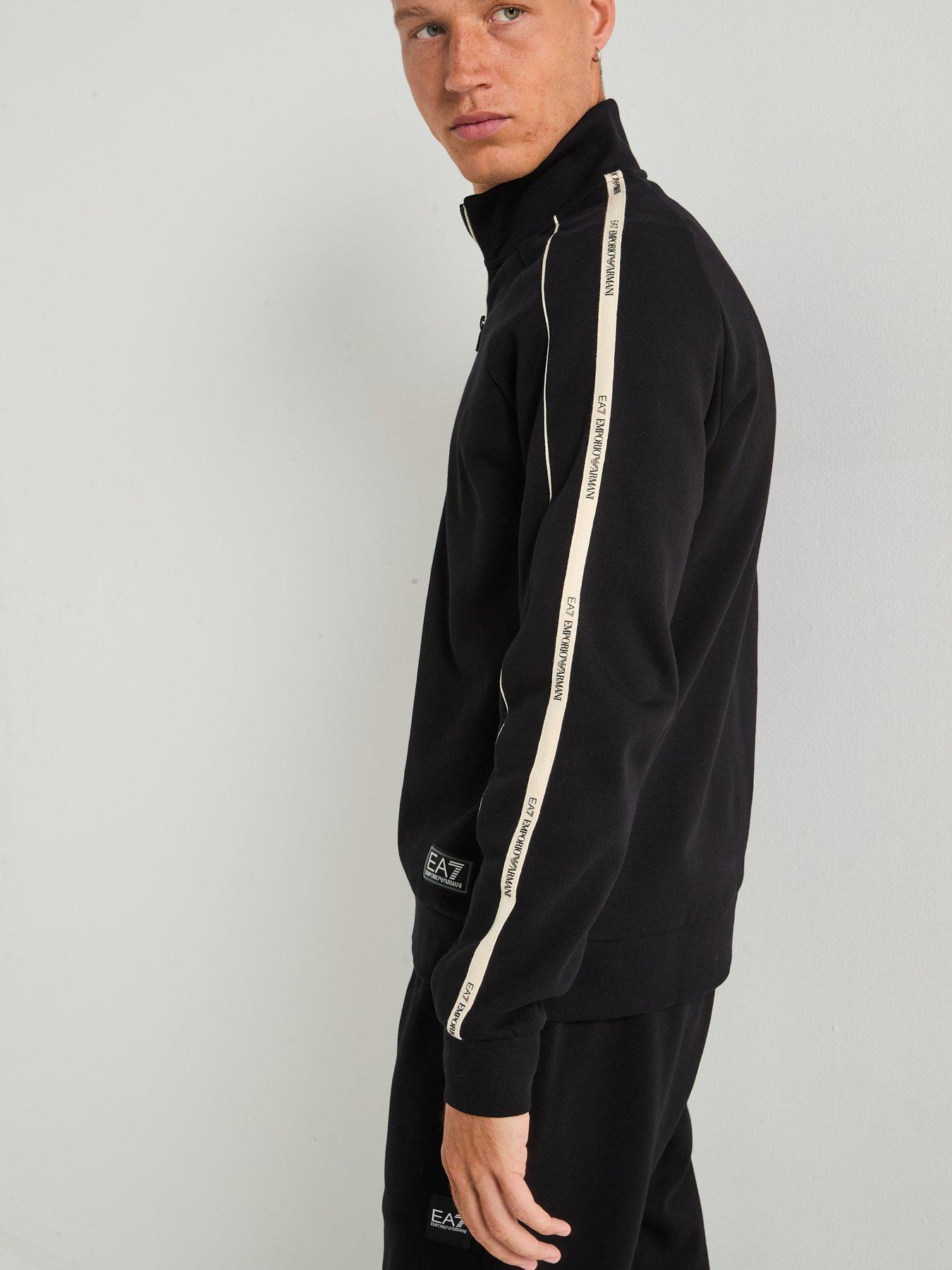 Image 5 of 6 of EA7 Emporio Armani EA7 Train Logo Series Tape Shoulder 1/4 Zip Sweat - Black