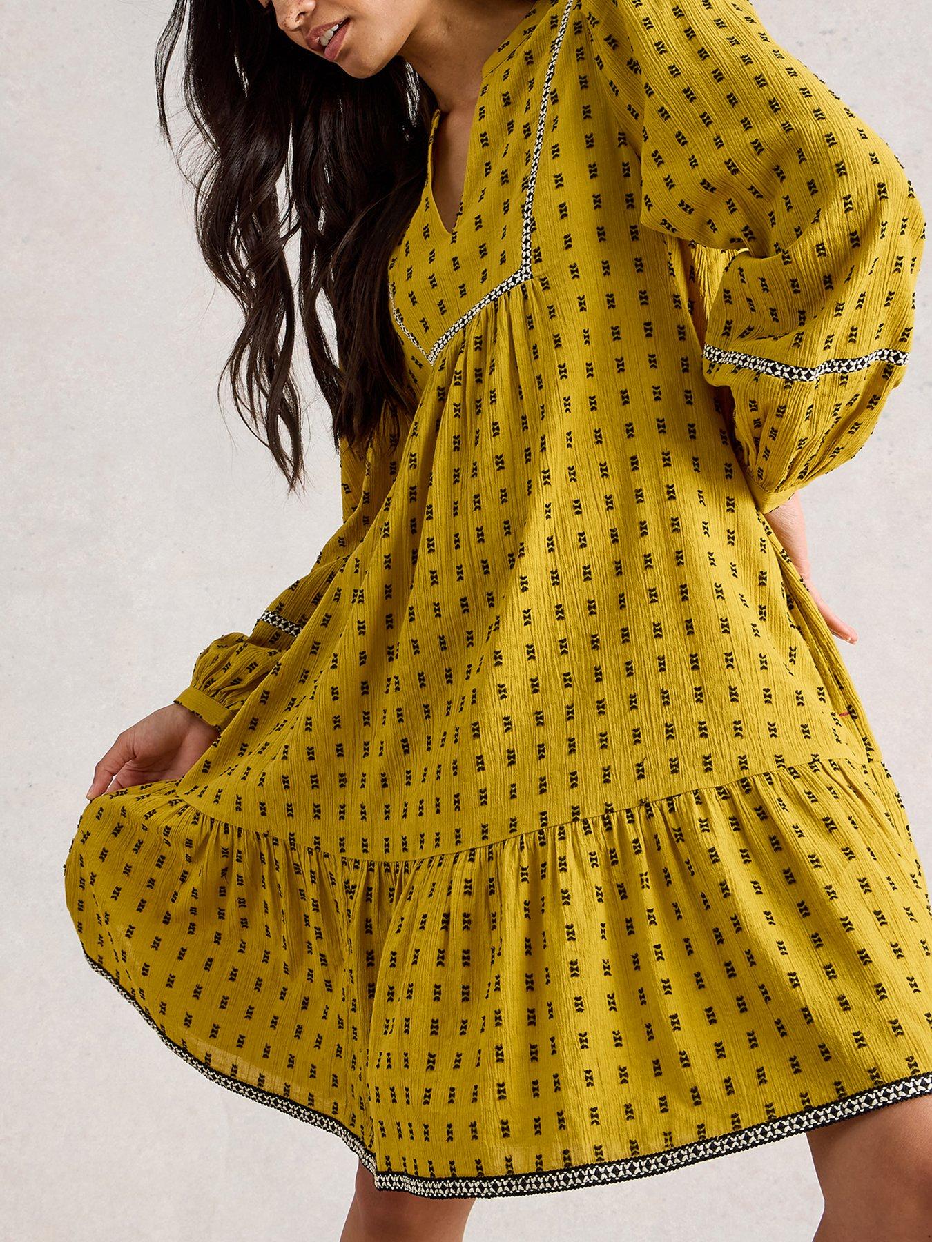 undefined Orla Embroidered Dress - Yellow