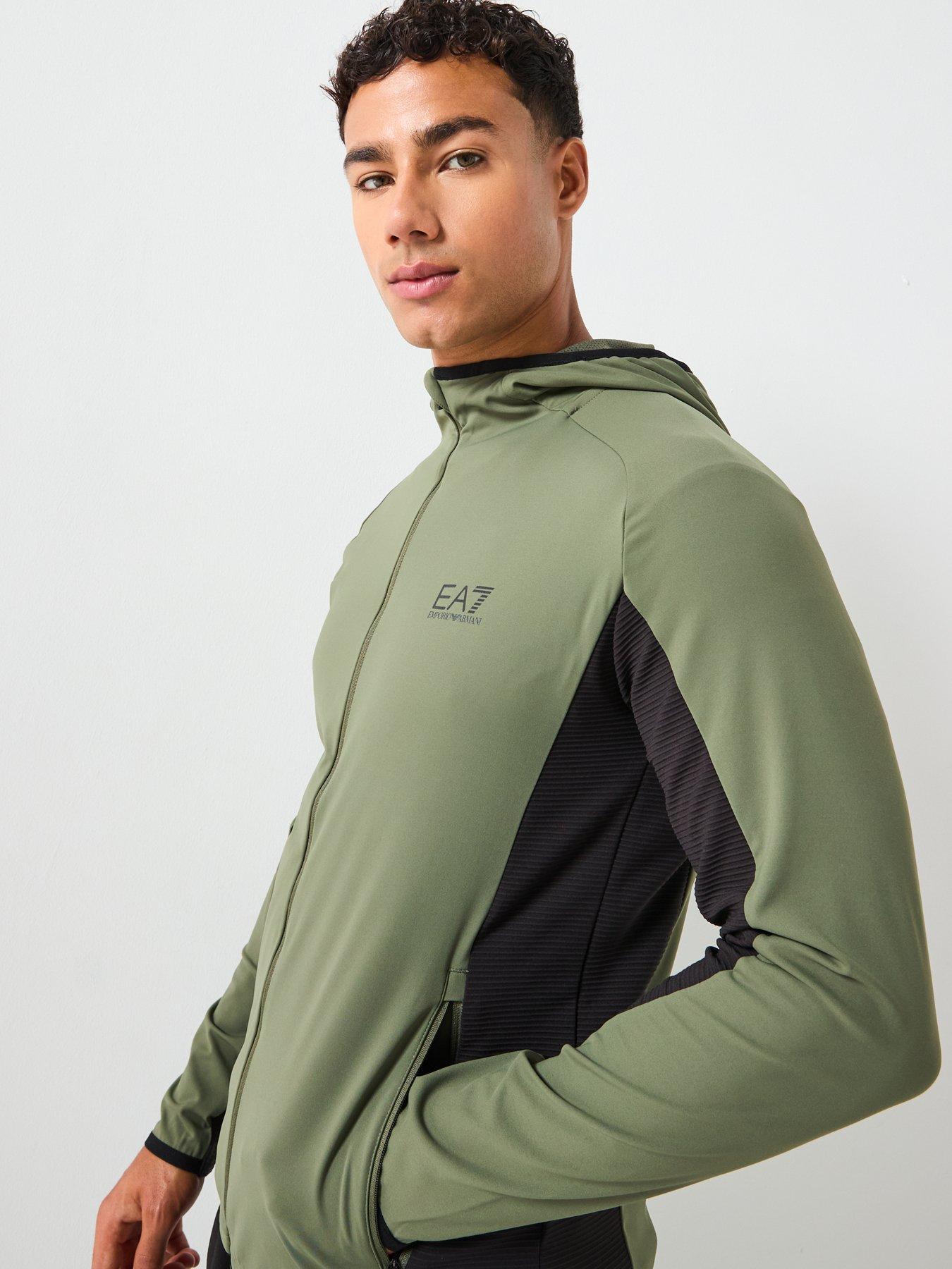 image of ea7-emporio-armani-vigor7-technical-full-zip-hoodie-green