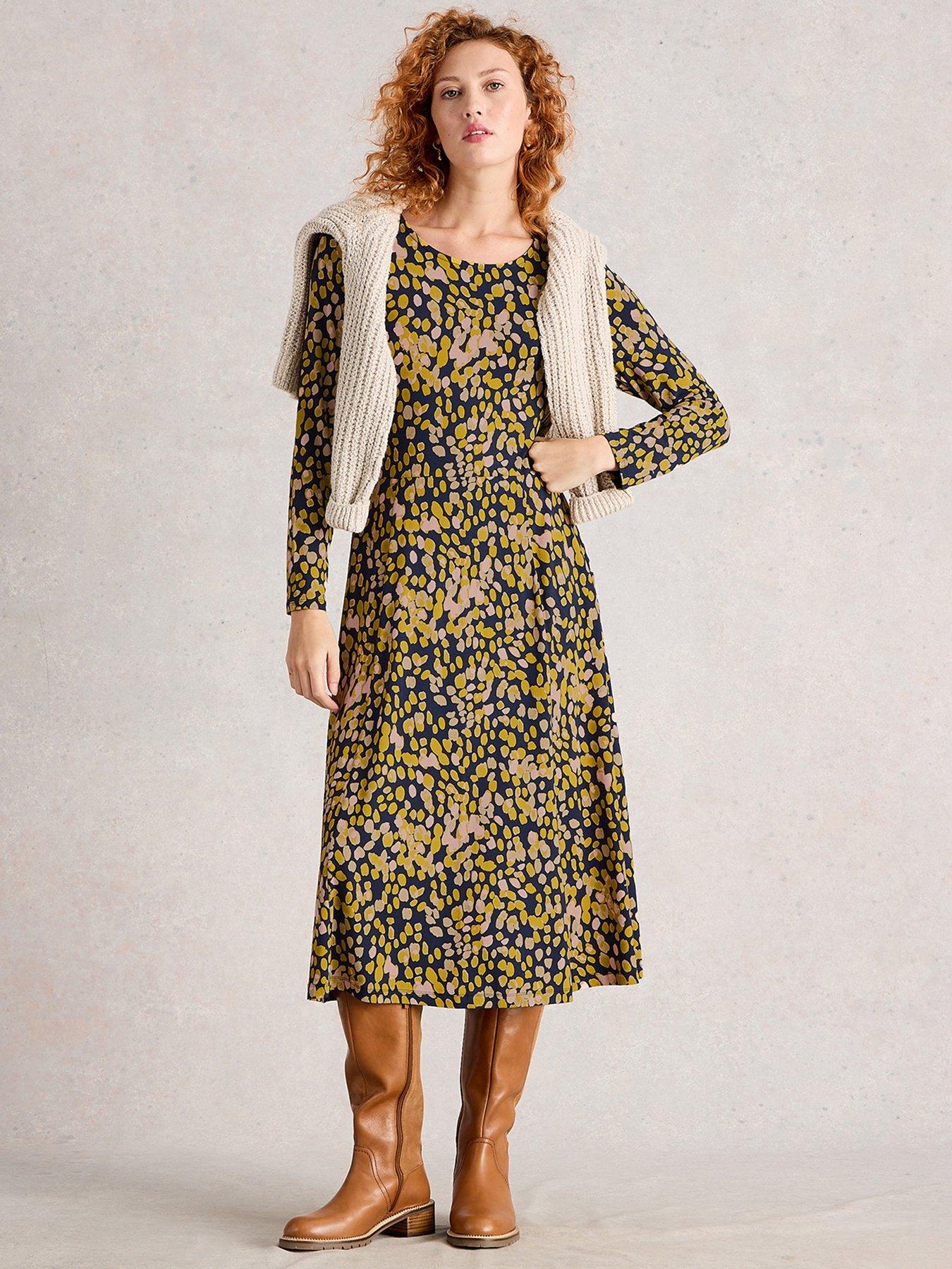 Image 3 of 6 of White Stuff Madeline Jersey Dress - Yellow