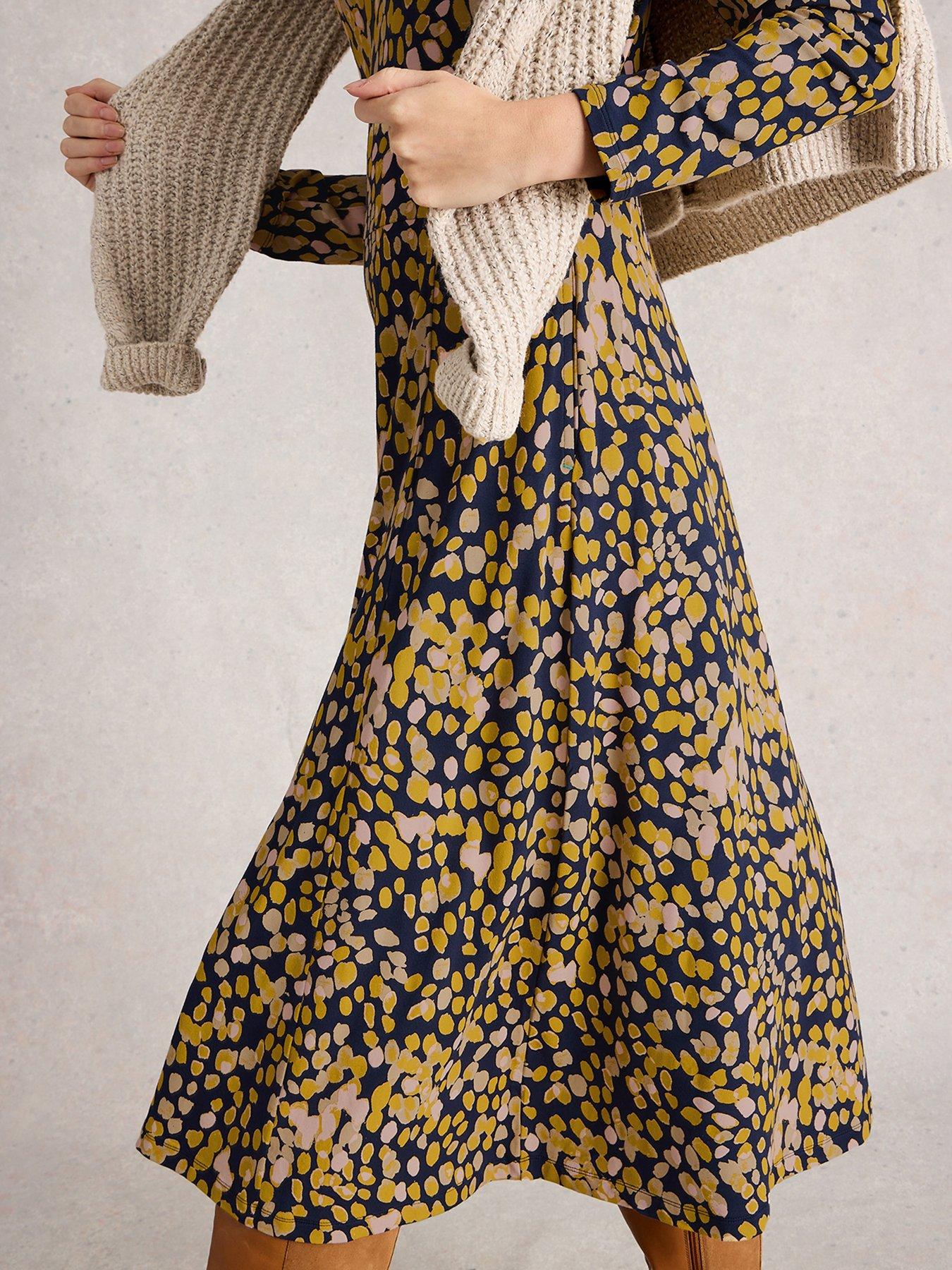 Image 4 of 6 of White Stuff Madeline Jersey Dress - Yellow