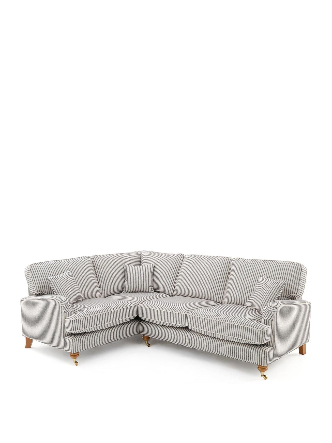 Image 2 of 7 of Very Home Bay Stripe Left Hand&nbsp;Double Arm Corner Group Sofa&nbsp;- Made to Order in the UK