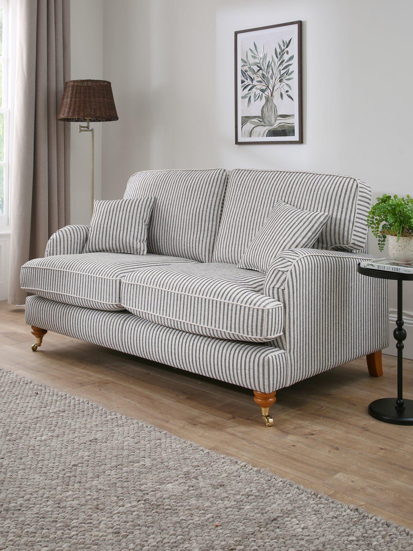 undefined Bay Stripe 2 Seater Fabric Sofa - Made to Order in the UK