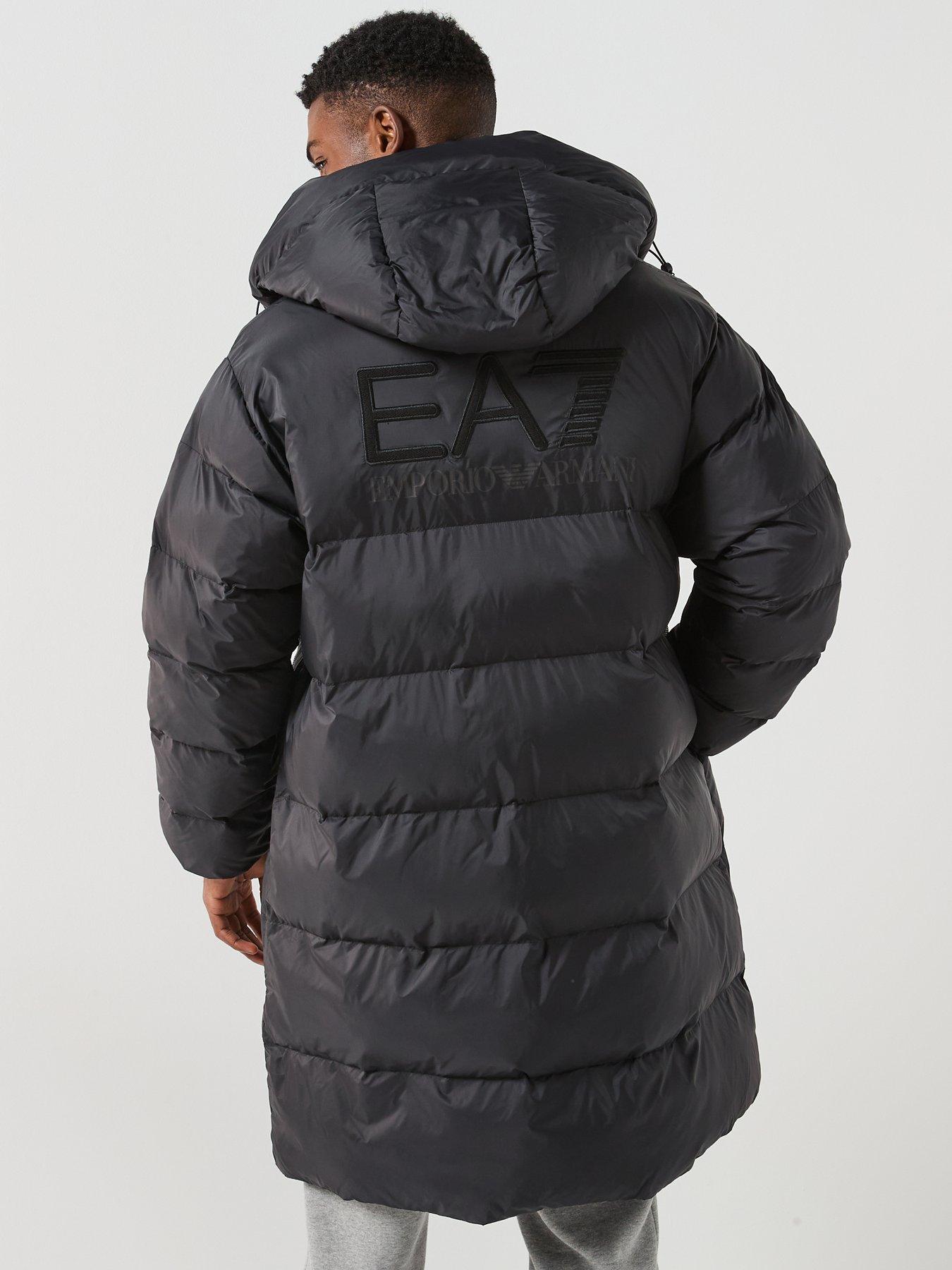 Image 2 of 6 of EA7 Emporio Armani Mountain Polar Back Logo Longline Padded Parka - Black