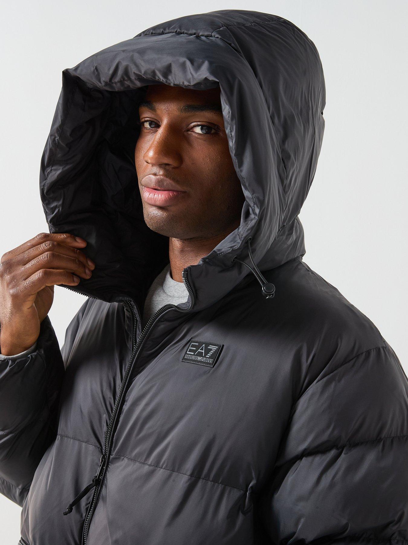 Image 4 of 6 of EA7 Emporio Armani Mountain Polar Back Logo Longline Padded Parka - Black