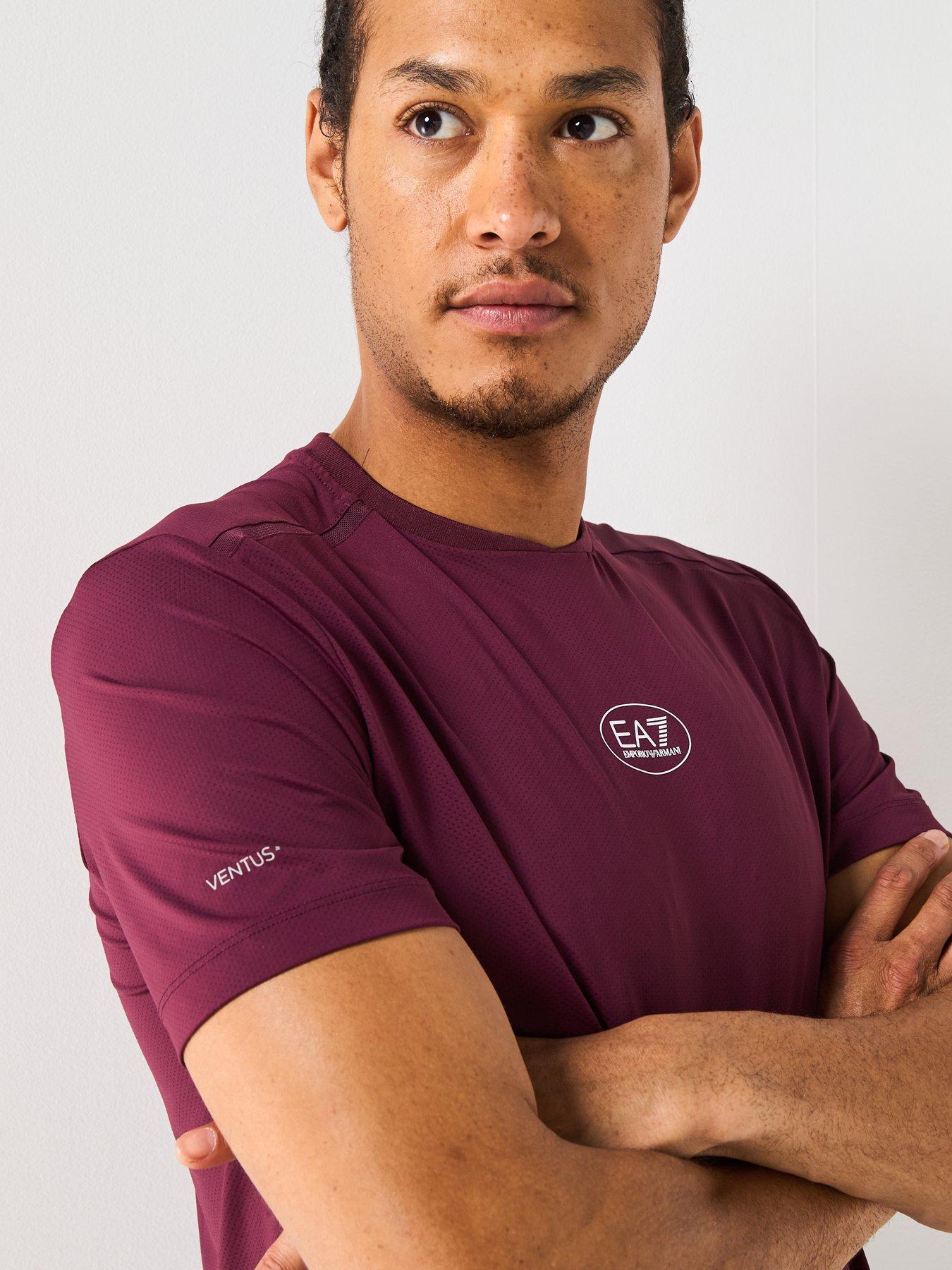 Image 4 of 6 of EA7 Emporio Armani EA7 Tennis Pro Small Central Logo T-Shirt - Purple