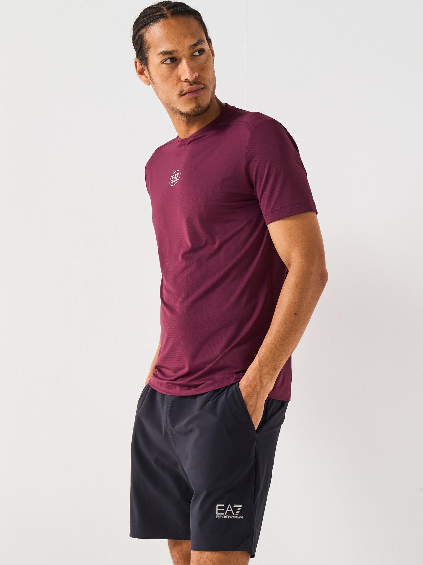Image 6 of 6 of EA7 Emporio Armani EA7 Tennis Pro Small Central Logo T-Shirt - Purple