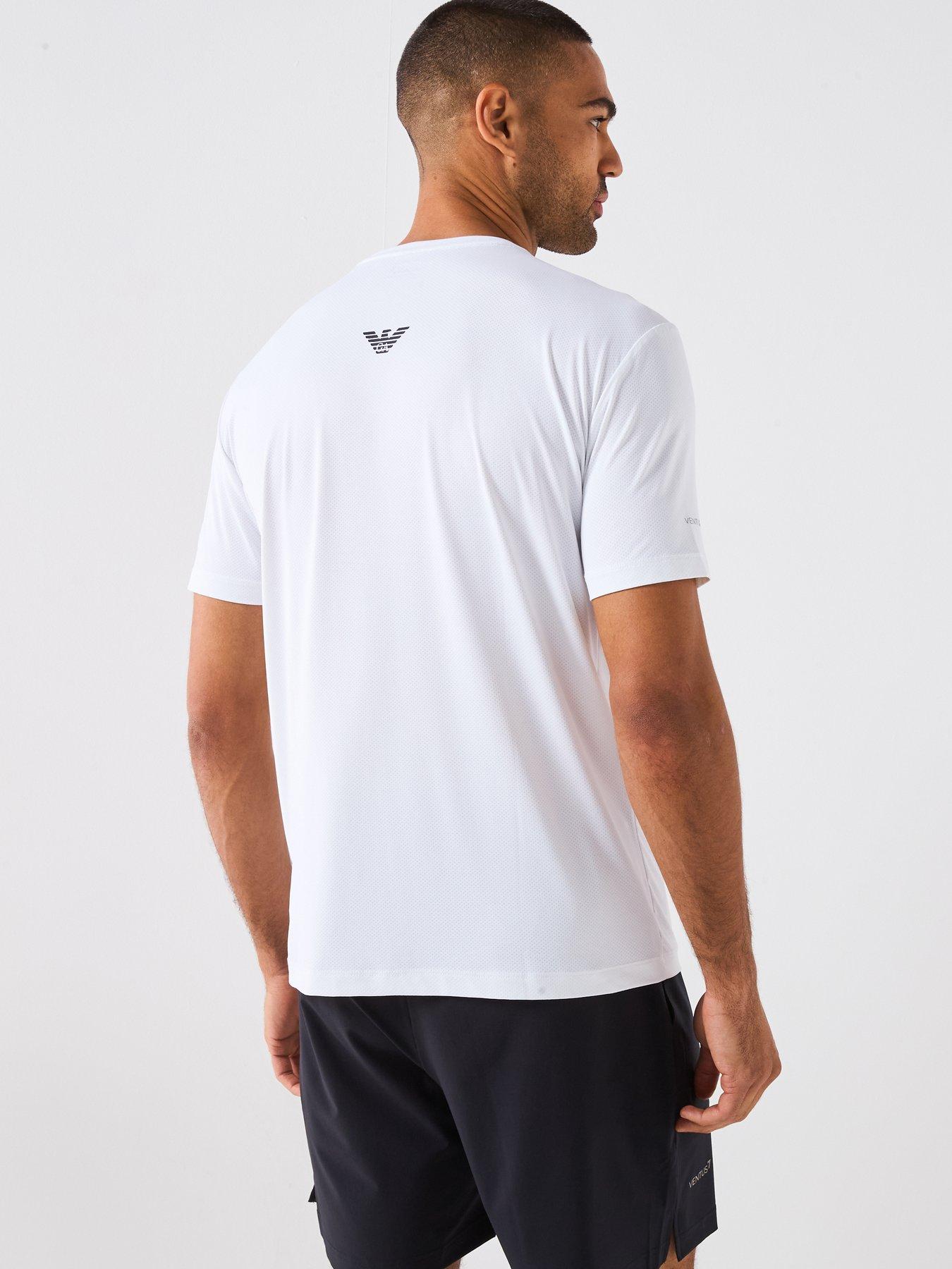 Image 2 of 6 of EA7 Emporio Armani Tennis Pro Small Central Logo T-Shirt - White