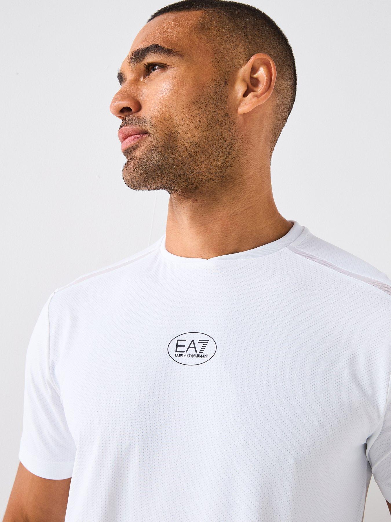 Image 4 of 6 of EA7 Emporio Armani Tennis Pro Small Central Logo T-Shirt - White