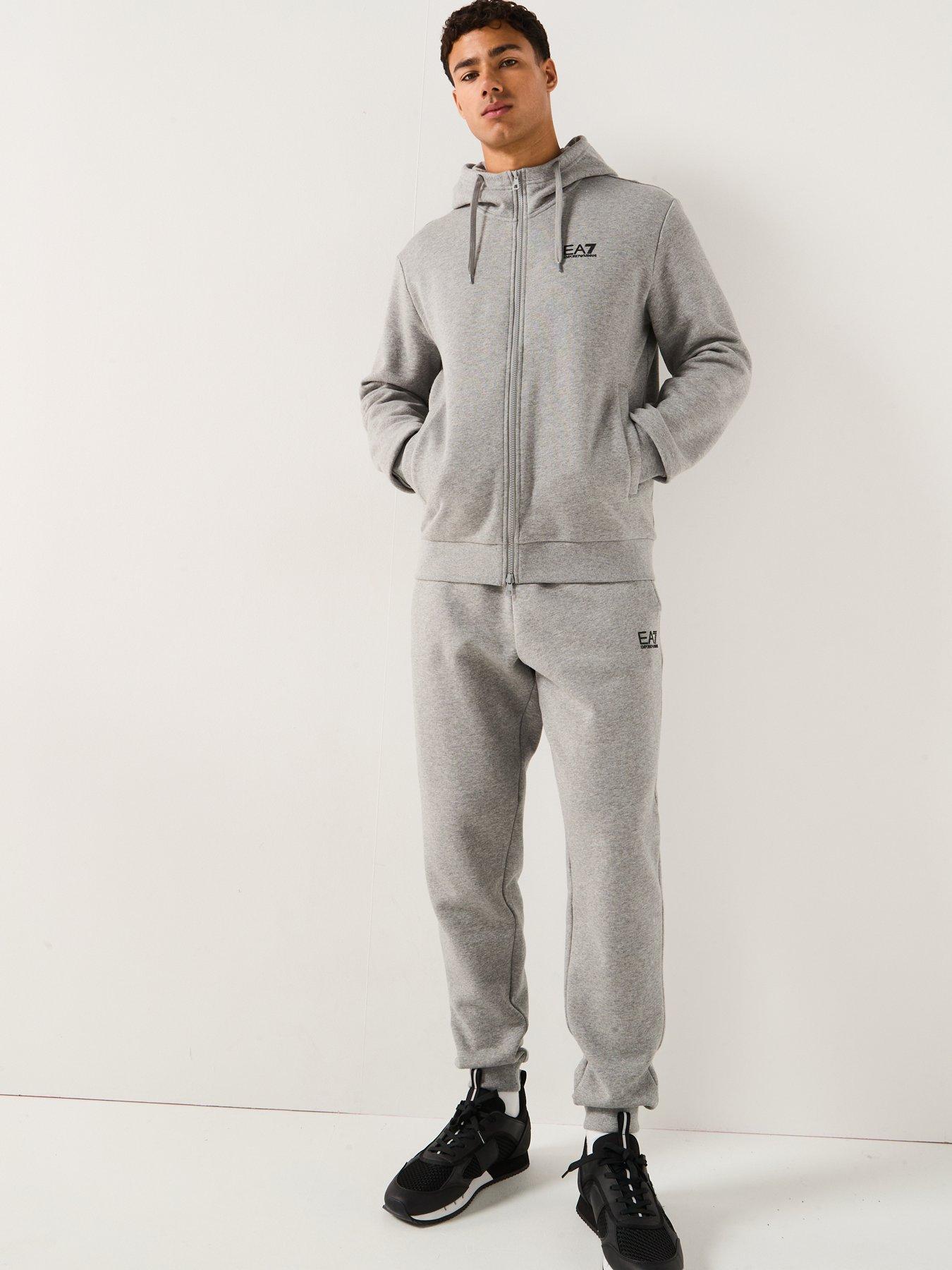 Image 3 of 6 of EA7 Emporio Armani Train Core Id Full Zip Hooded Tracksuit - Grey