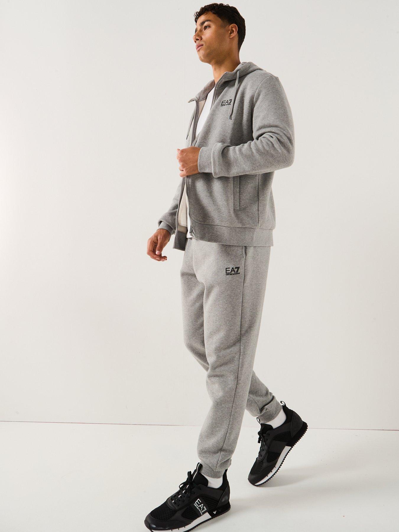 Image 6 of 6 of EA7 Emporio Armani Train Core Id Full Zip Hooded Tracksuit - Grey