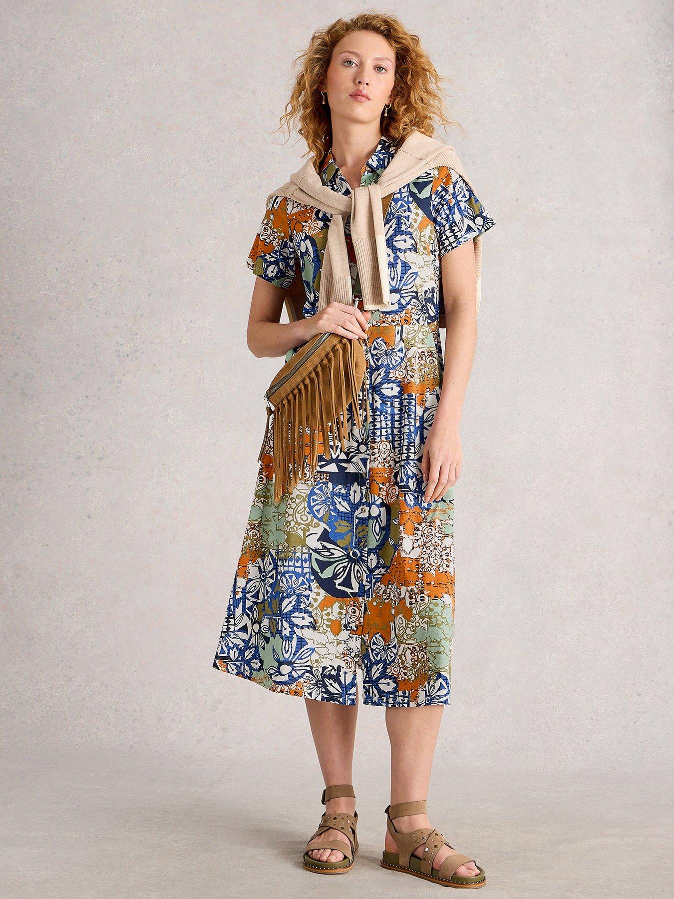 undefined Rua Jersey Shirt Dress - Orange