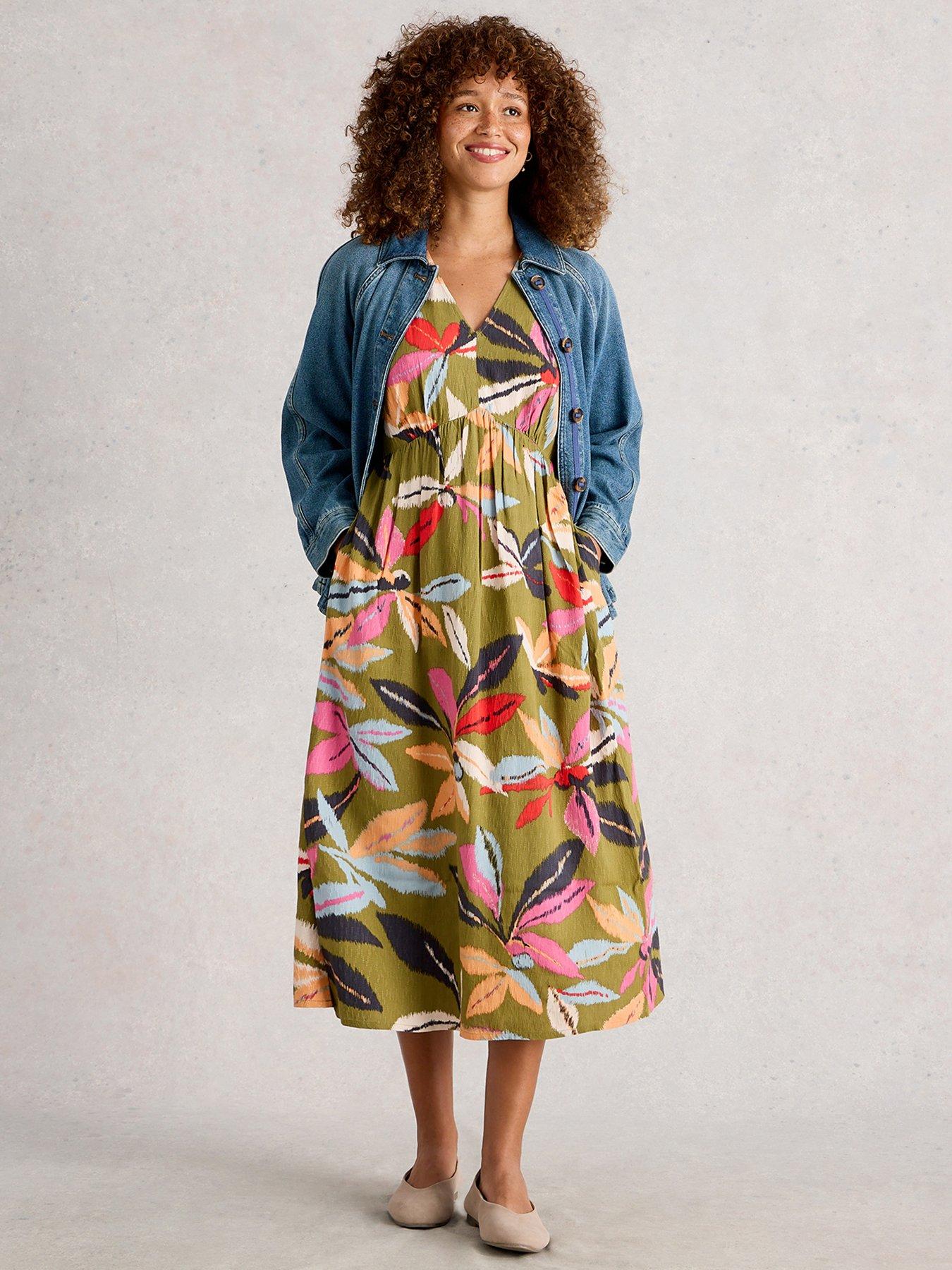 Image 1 of 5 of White Stuff Lucy Midi Dress - Green