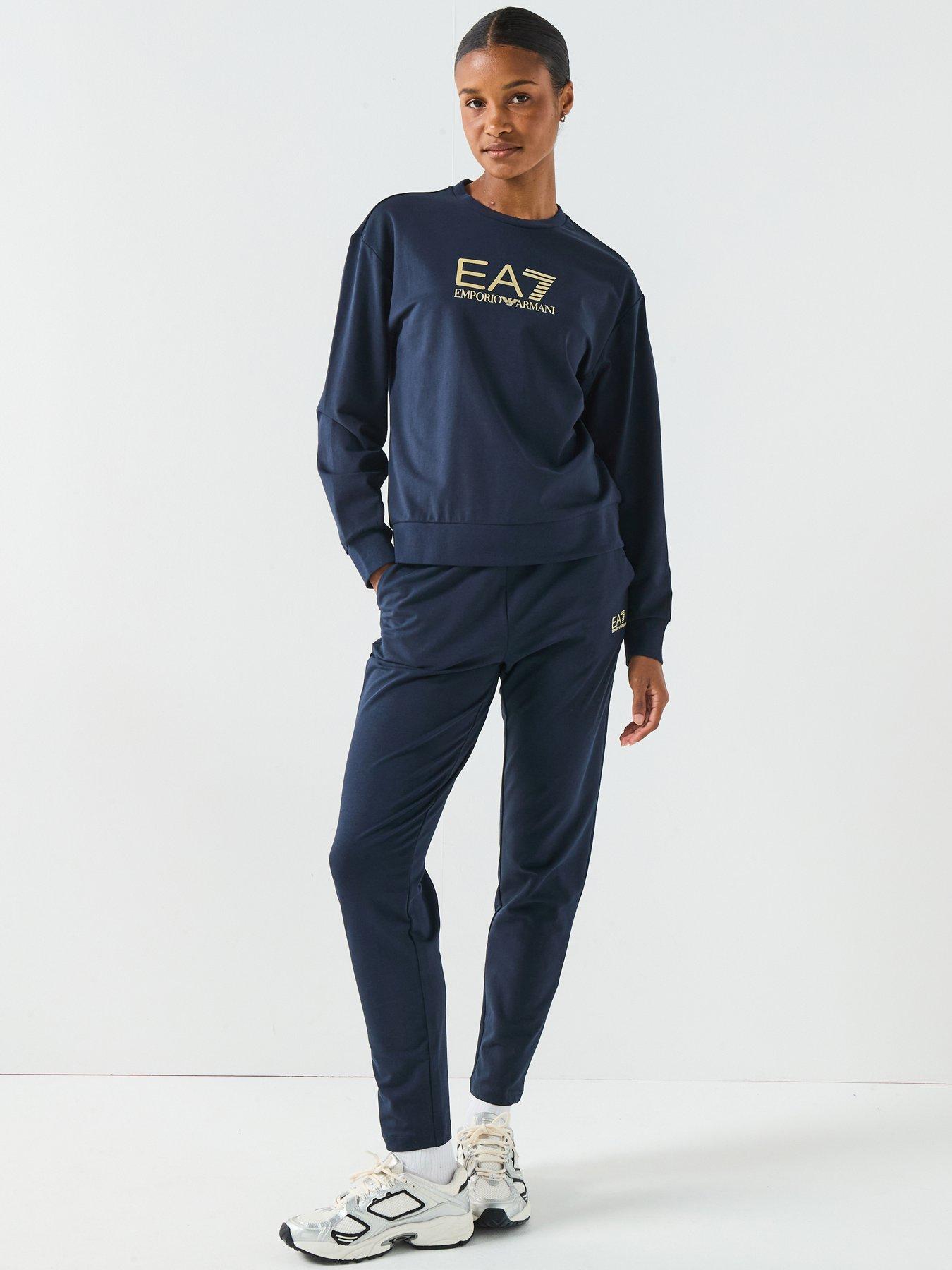 undefined Crew Neck Sweater Tracksuit - Navy