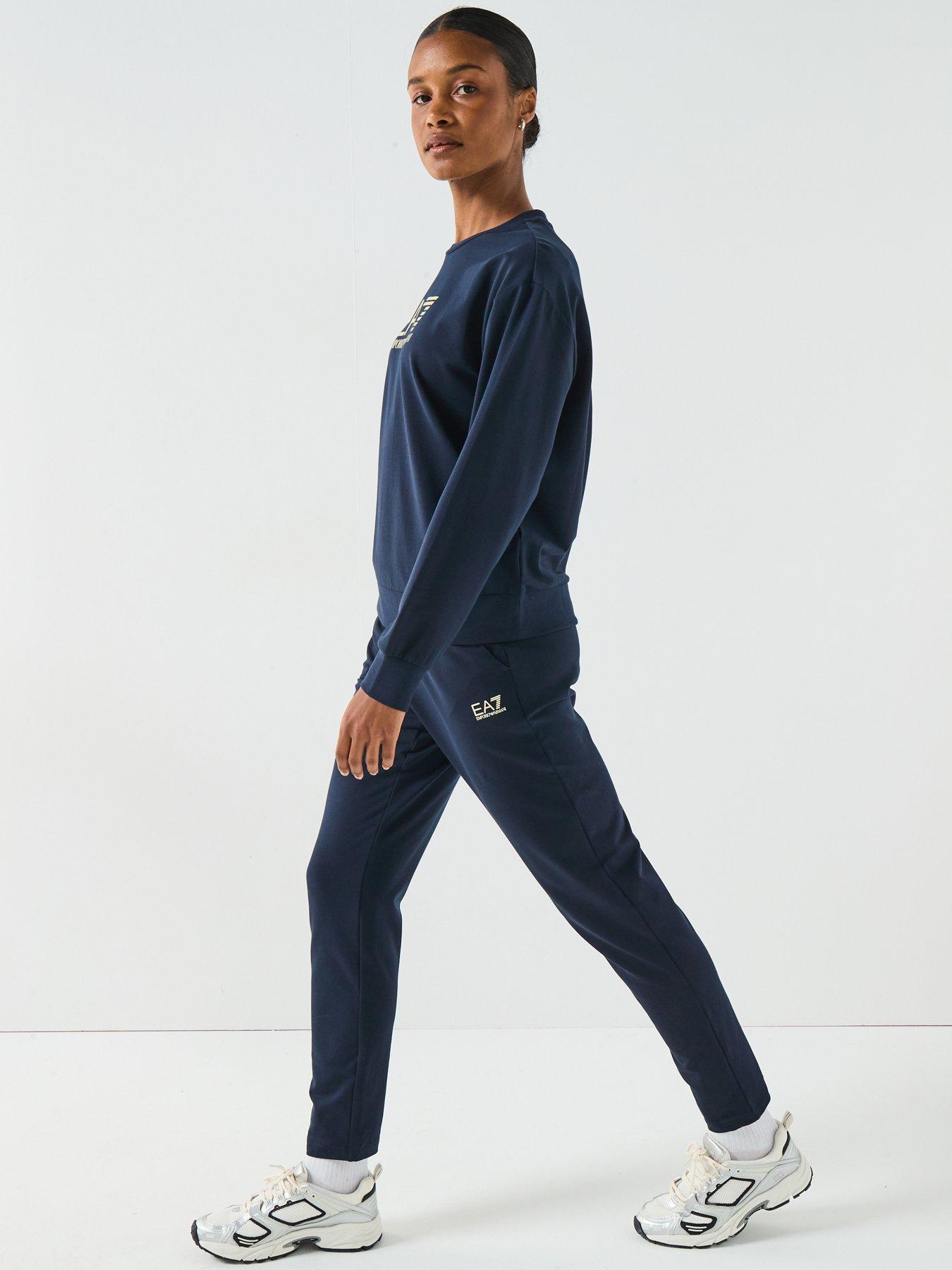 Image 3 of 6 of EA7 Emporio Armani Crew Neck Sweater Tracksuit - Navy