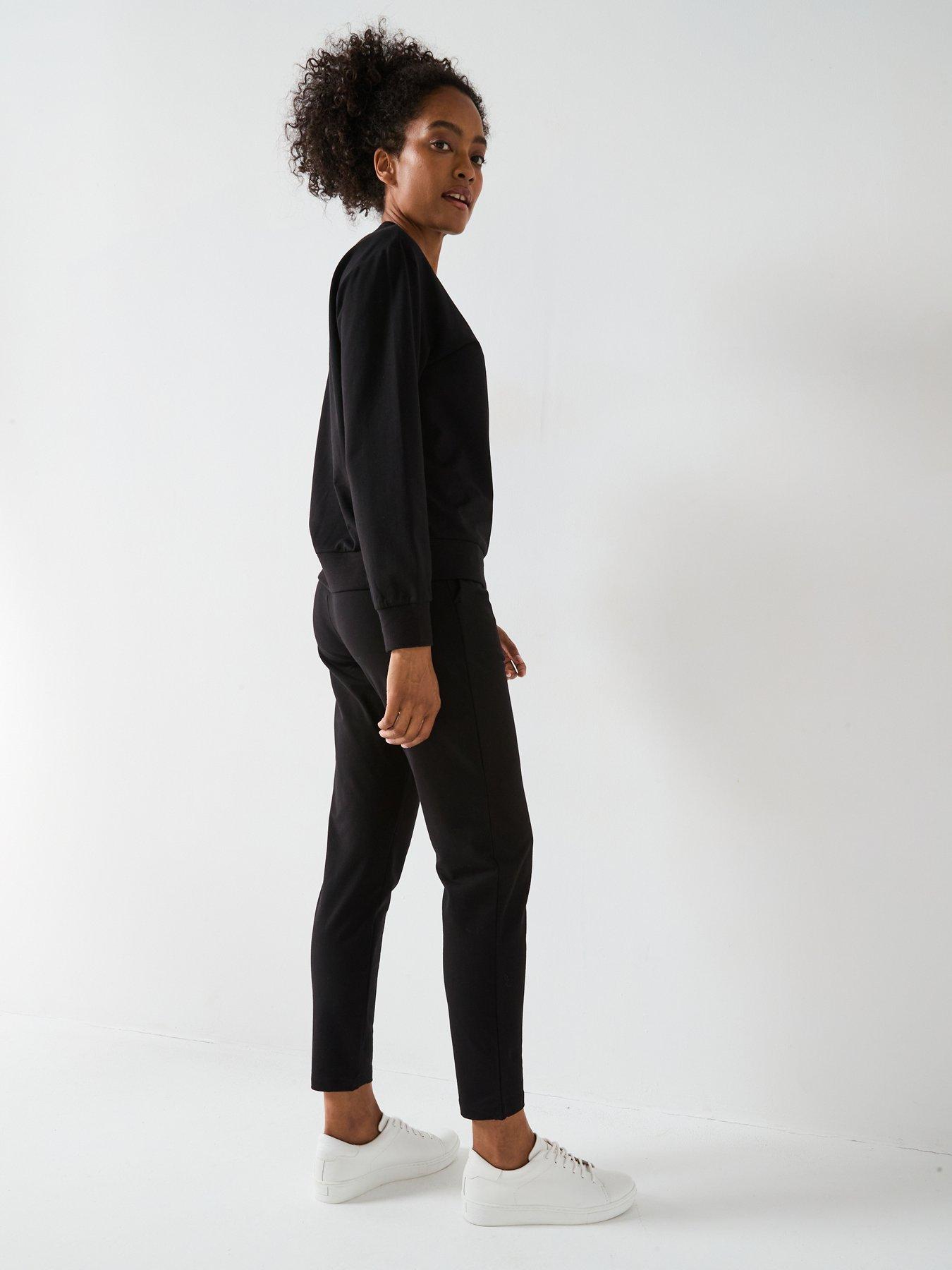 EA7 Emporio Armani Crew Neck Sweater Tracksuit Black Littlewoods
