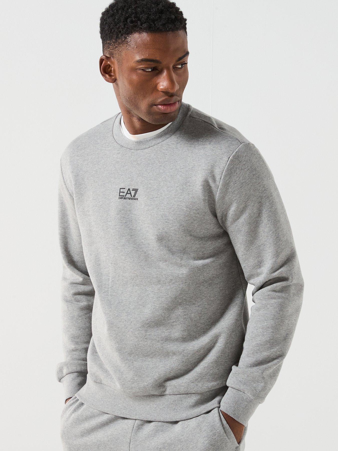  image of ea7-emporio-armani-core-id-logo-crew-sweatshirt-grey