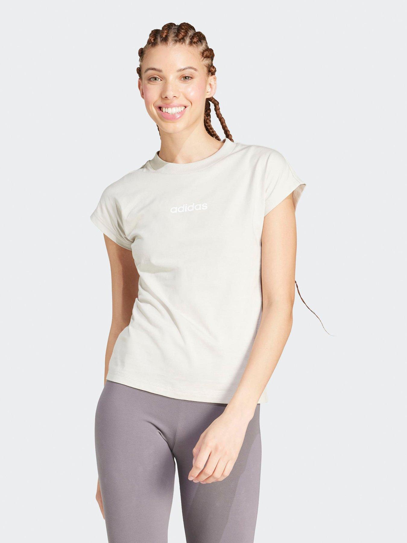 undefined Womens Essentials Linear Cotton T-Shirt - Beige