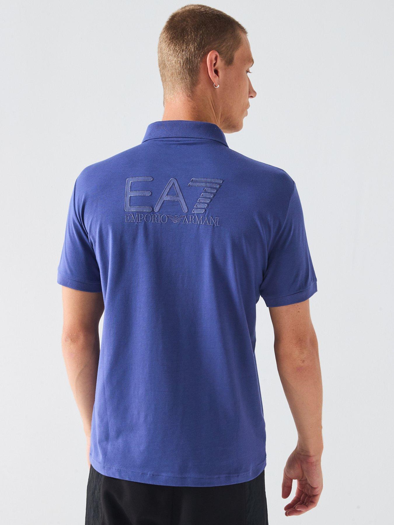 Image 2 of 6 of EA7 Emporio Armani Train Visibility Small Logo Polo Shirt - Blue