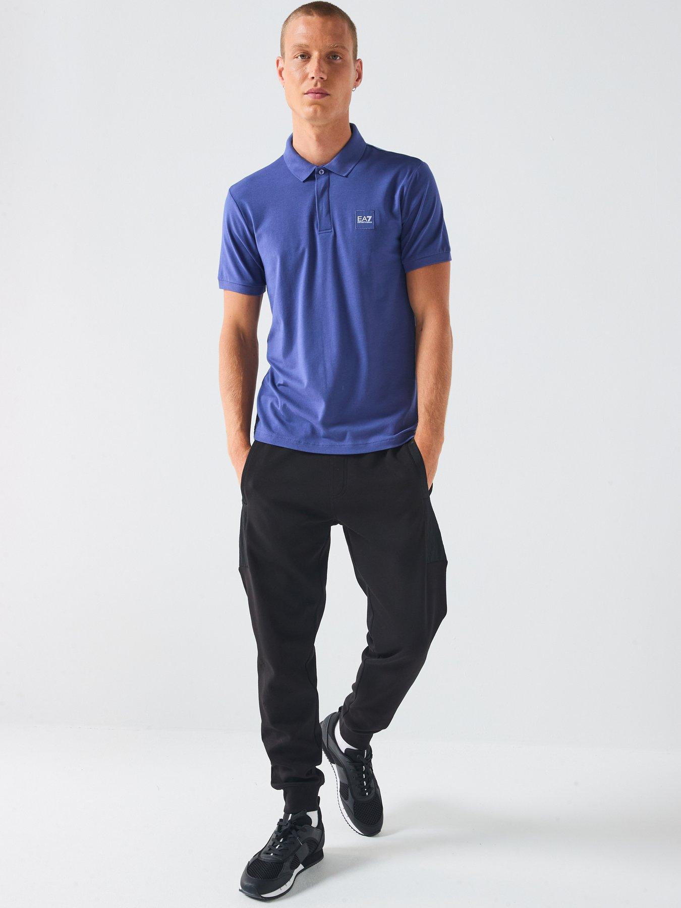 Image 3 of 6 of EA7 Emporio Armani Train Visibility Small Logo Polo Shirt - Blue