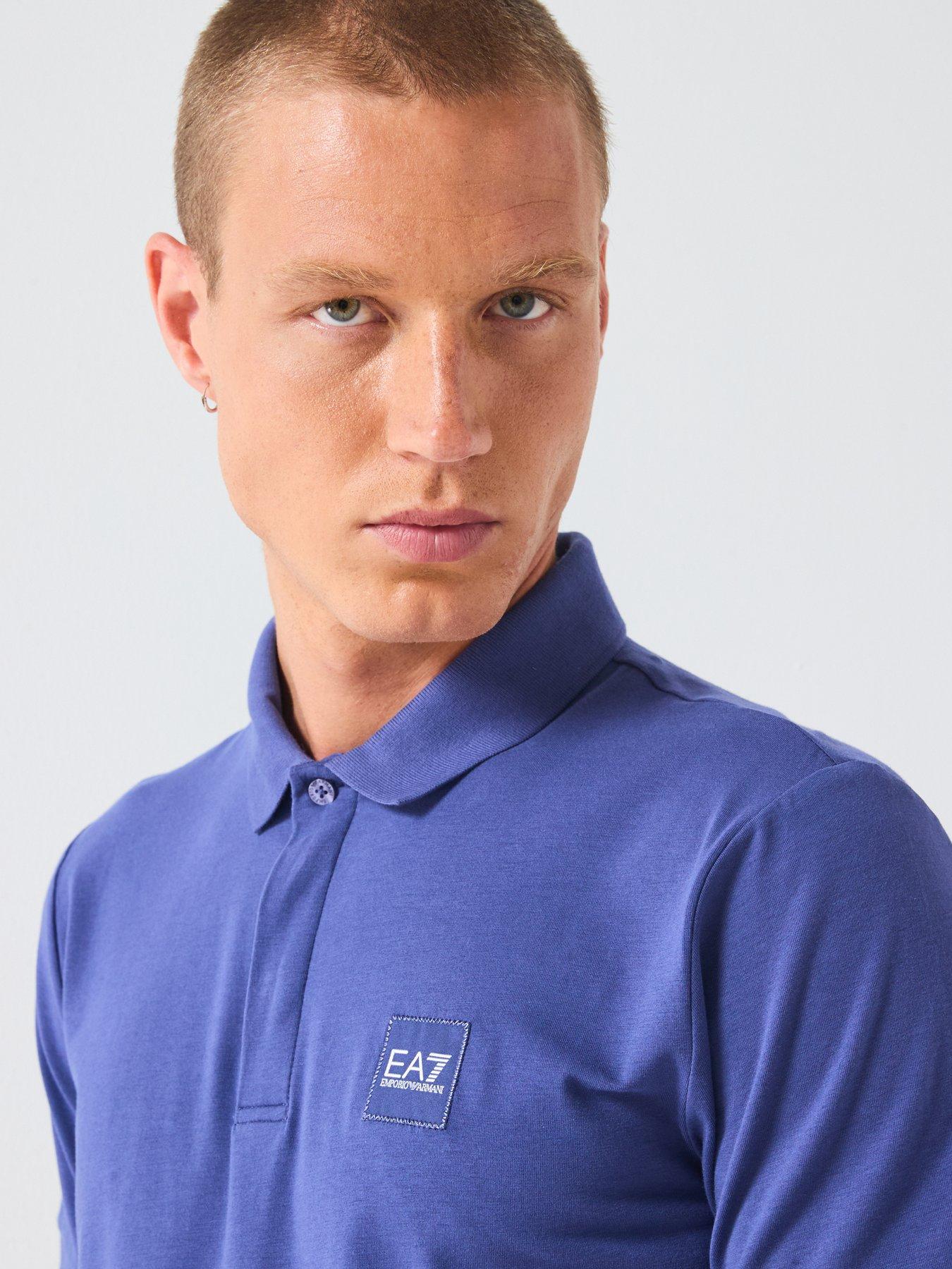 Image 5 of 6 of EA7 Emporio Armani Train Visibility Small Logo Polo Shirt - Blue