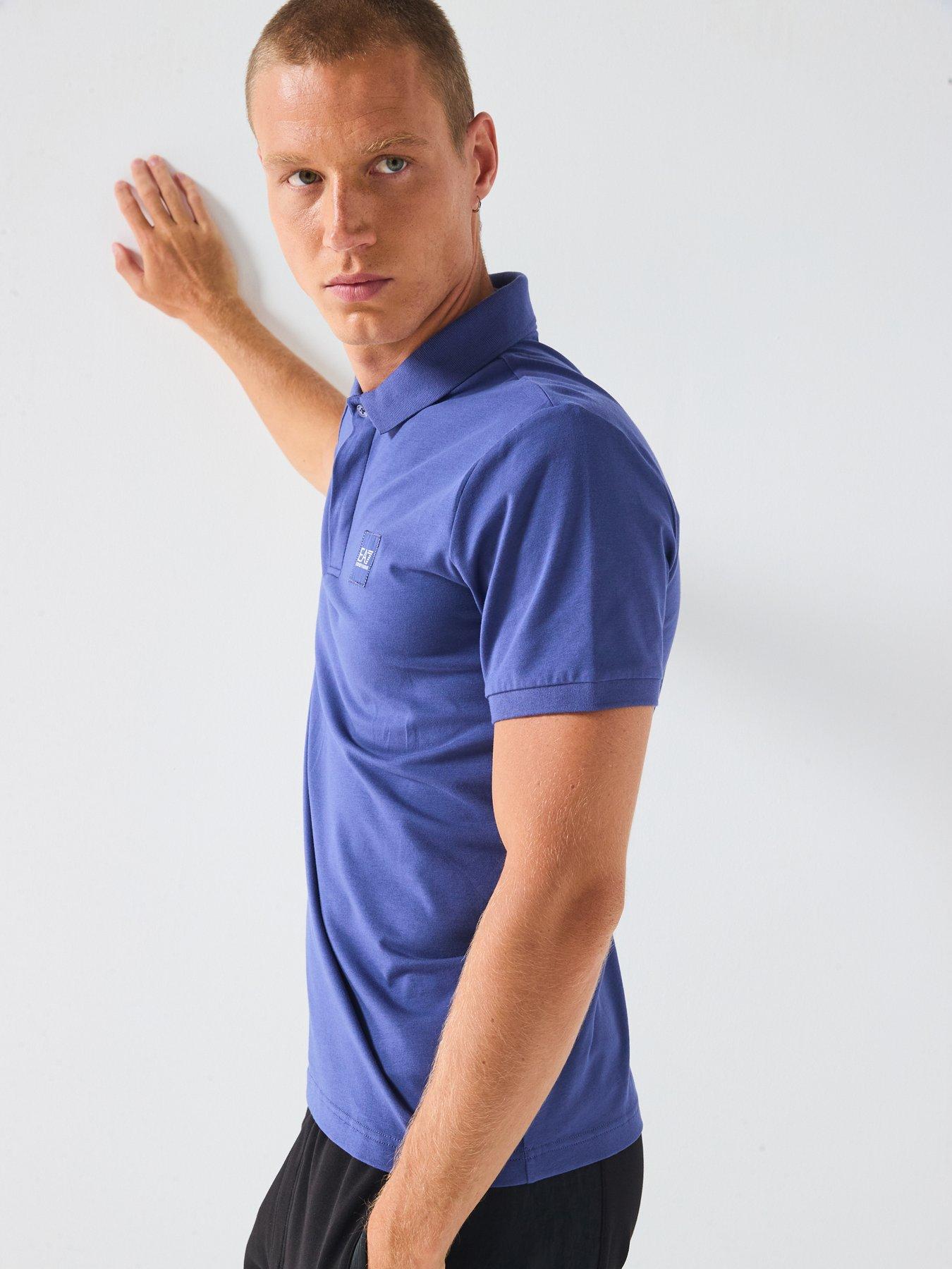 Image 6 of 6 of EA7 Emporio Armani Train Visibility Small Logo Polo Shirt - Blue