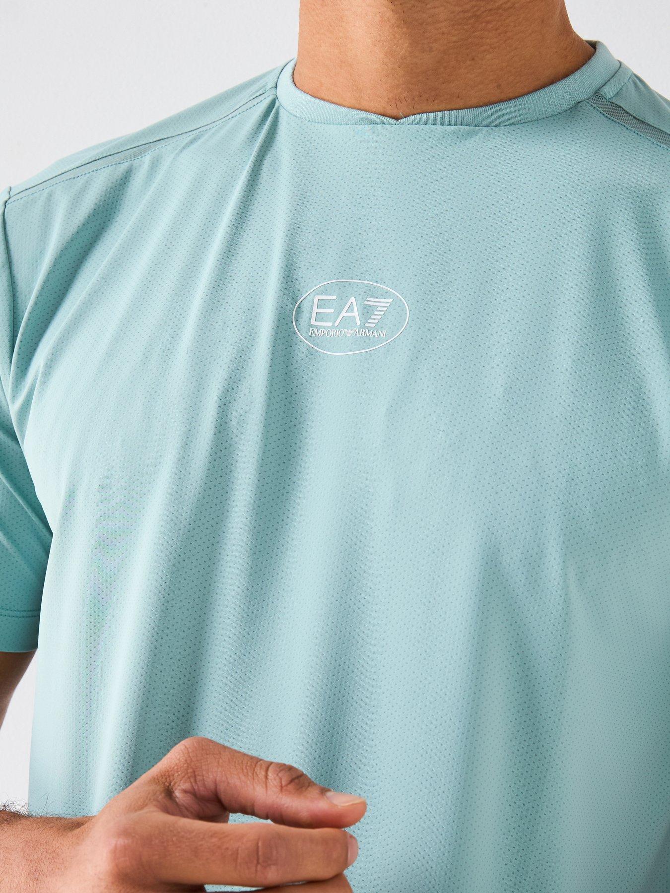 Image 4 of 6 of EA7 Emporio Armani Tennis Pro Small Central Logo T-Shirt - Light Green