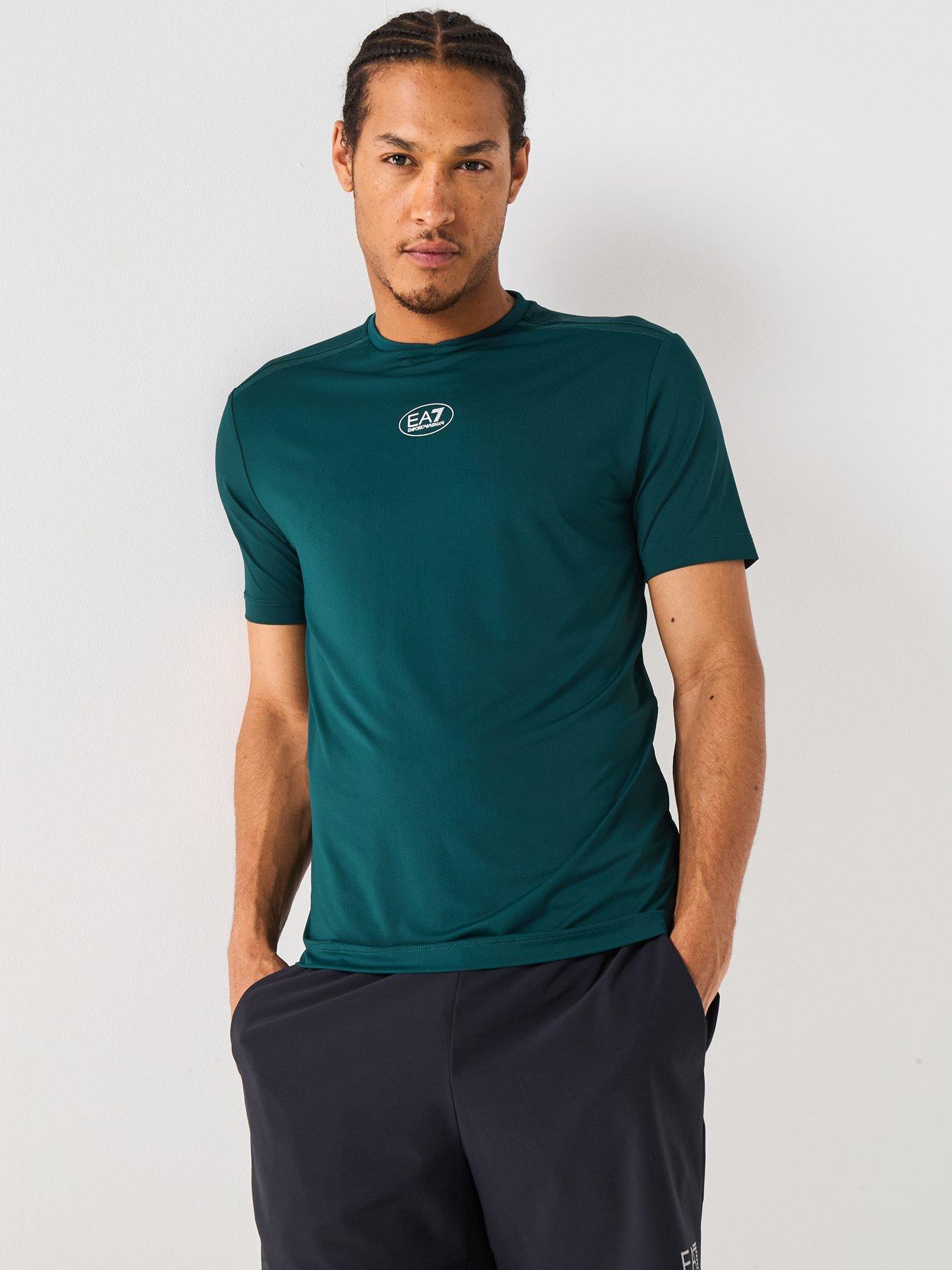 undefined EA7 Tennis Pro Small Central Logo T-Shirt - Dark Green