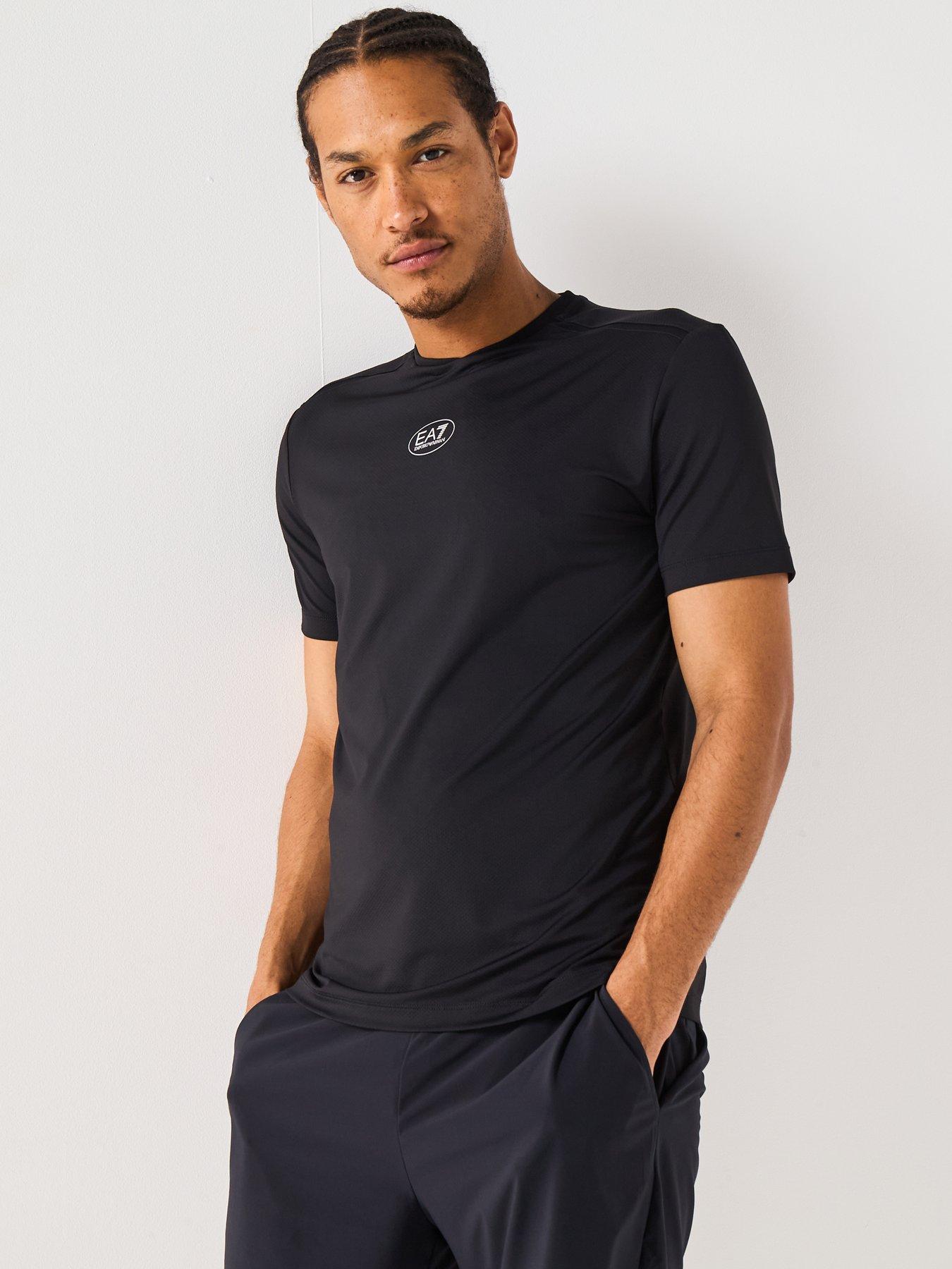 Image 1 of 5 of EA7 Emporio Armani Tennis Pro Small Central Logo T-Shirt - Black