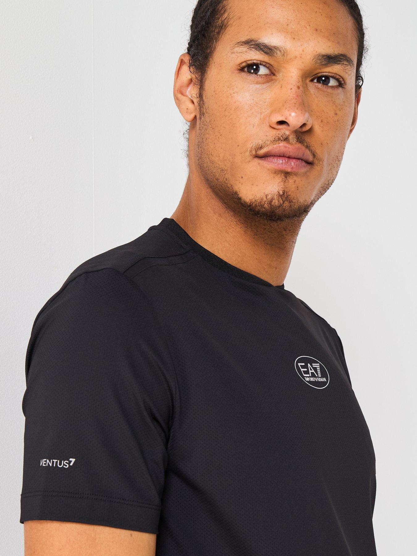 Image 4 of 5 of EA7 Emporio Armani Tennis Pro Small Central Logo T-Shirt - Black