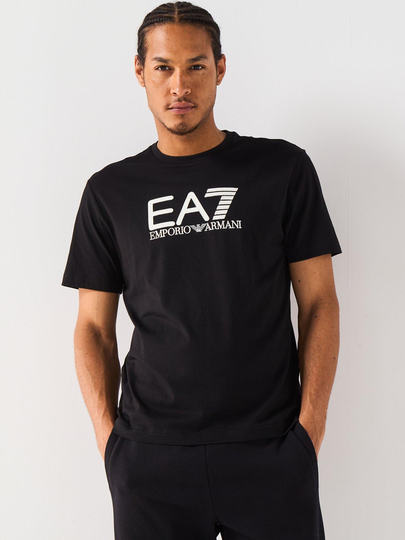 Image 1 of 6 of EA7 Emporio Armani Train Visibility Large Logo T-Shirt - Black