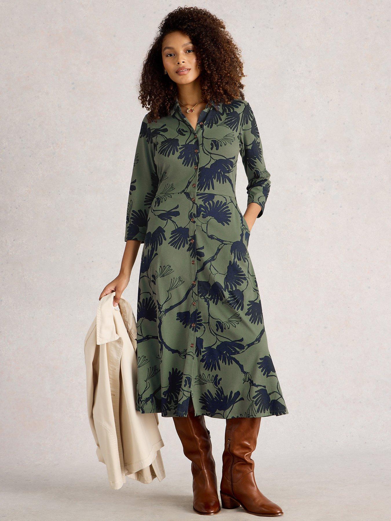 undefined Rua Jersey Shirt Dress - Green