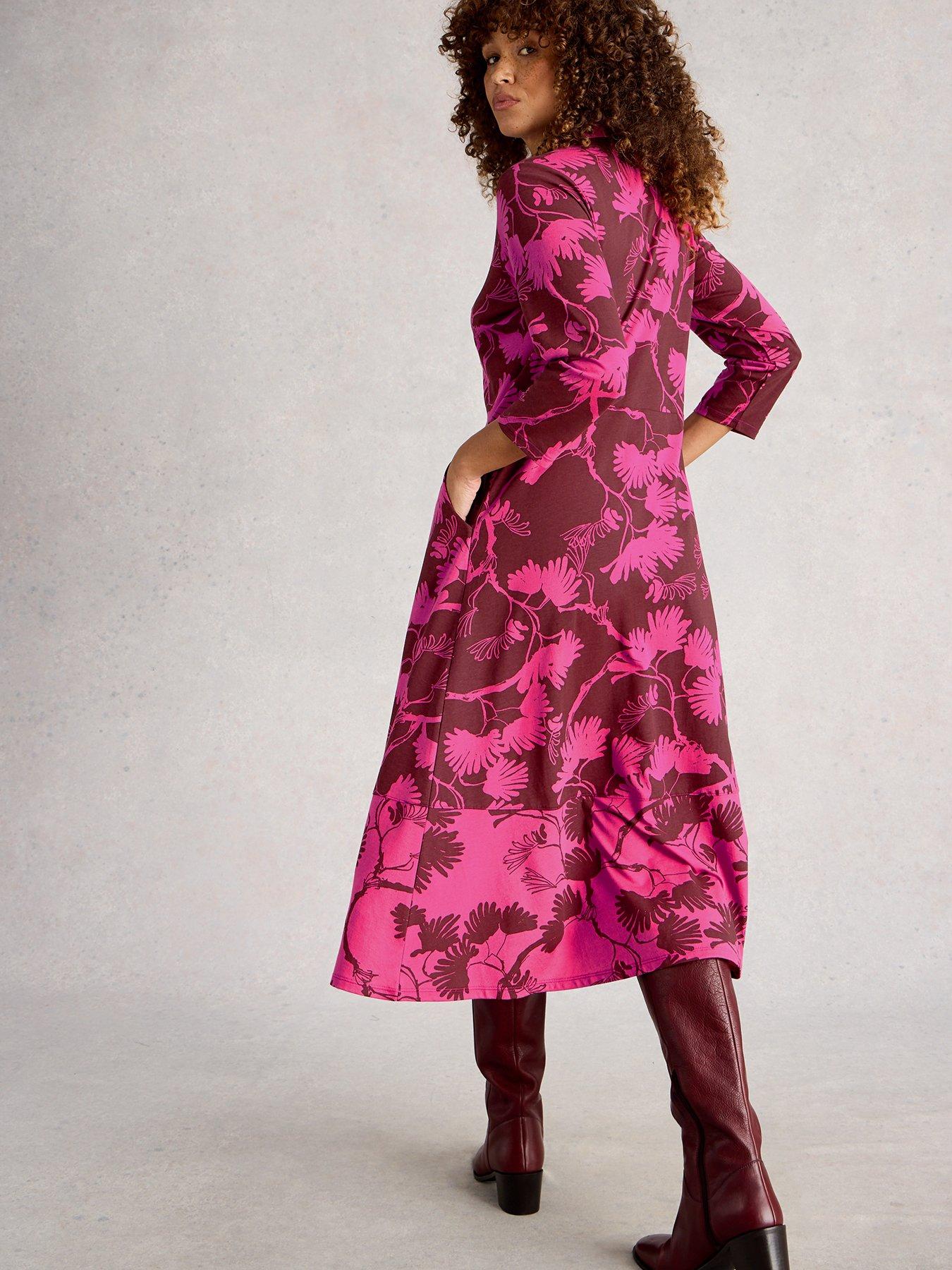 Image 2 of 6 of White Stuff Rua Jersey Shirt Dress - Pink
