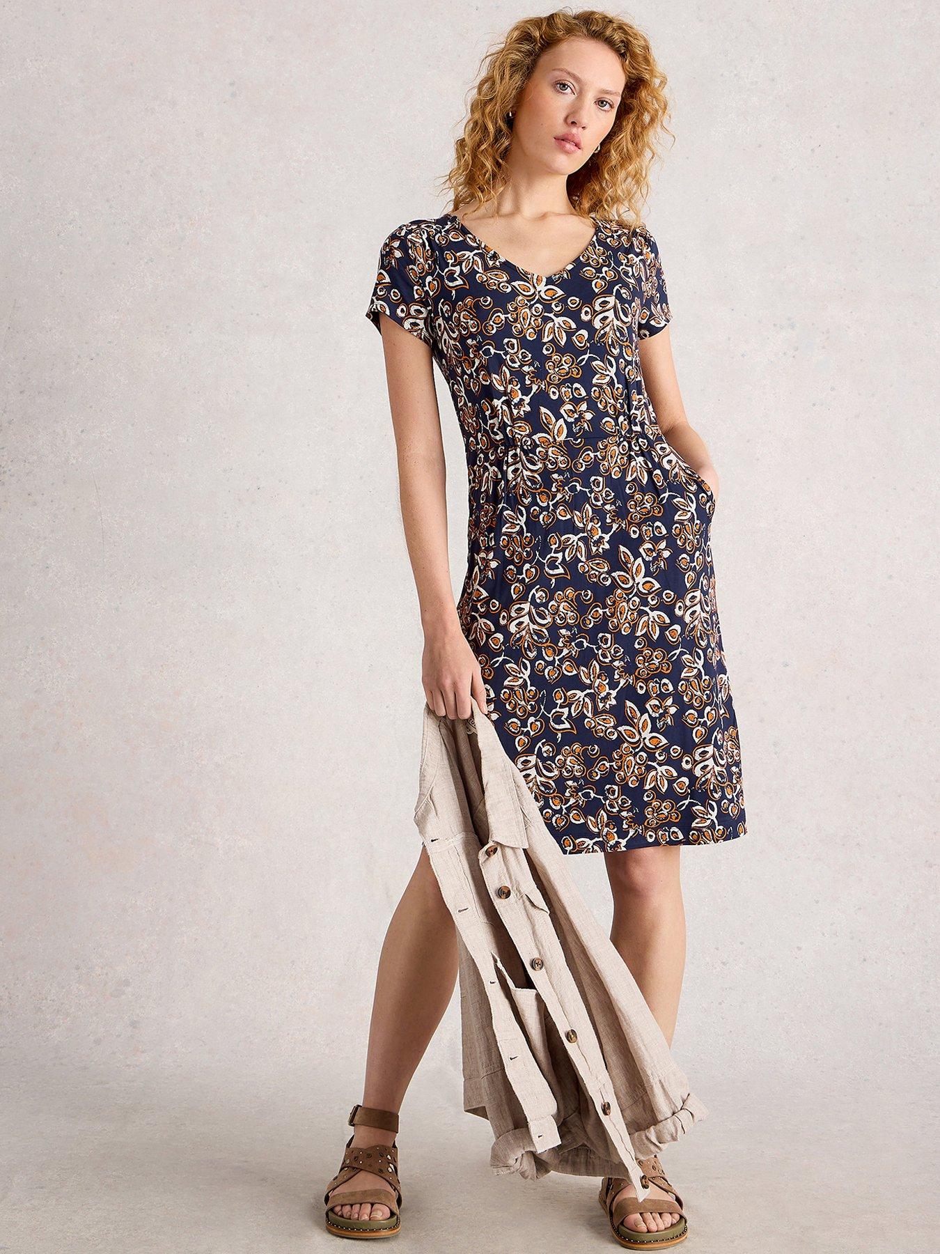 Image 1 of 6 of White Stuff Tallie Jersey Dress - Navy
