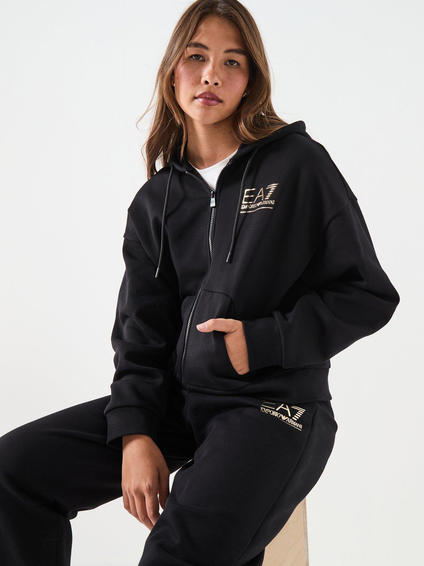 undefined Zip Through Hoodie - Black