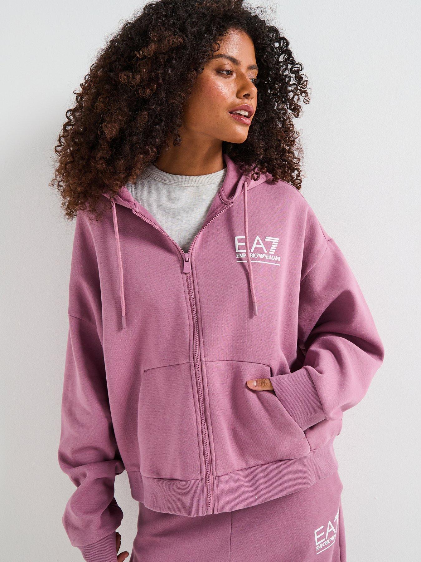 Image 3 of 6 of EA7 Emporio Armani Zip Through Hoodie - Pink
