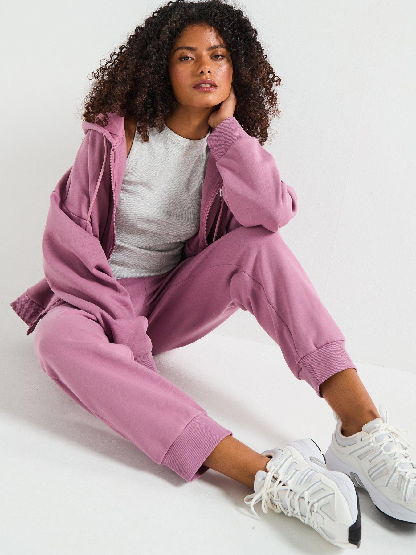  image of ea7-emporio-armani-zip-through-hoodie-pink