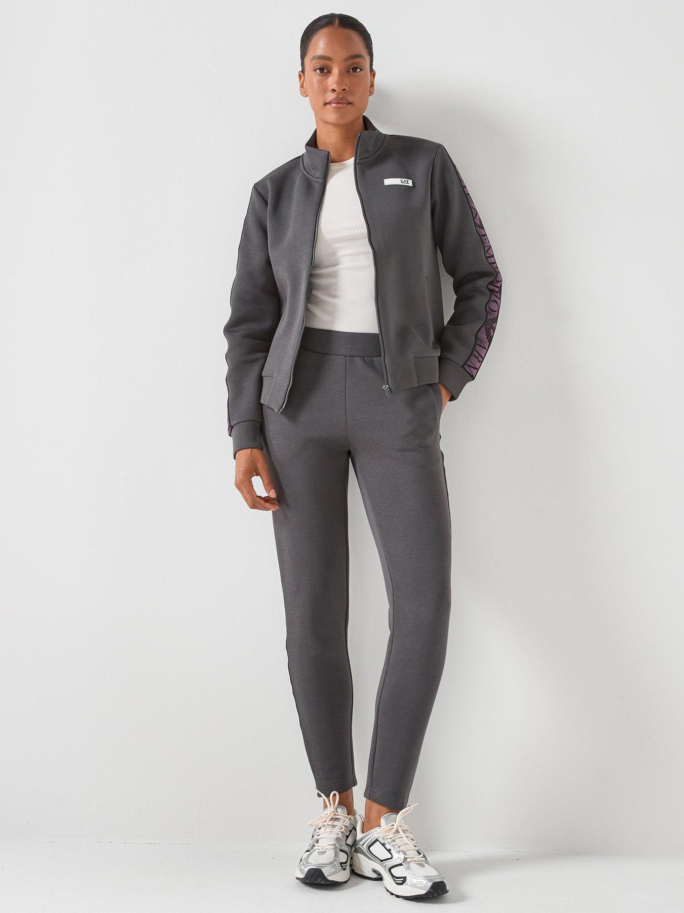 EA7 Emporio Armani Zip Through Hoodie Tracksuit - Grey