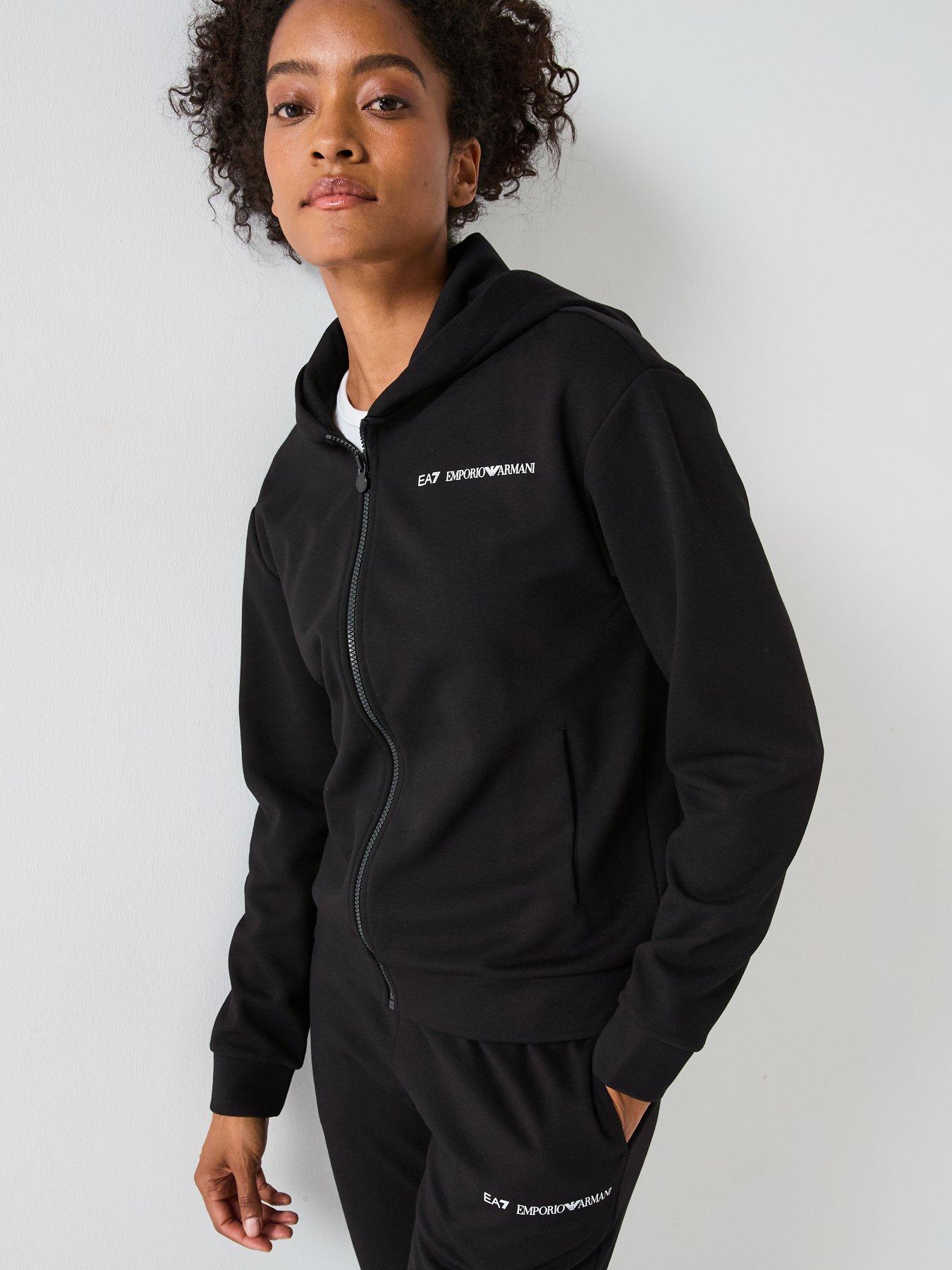 Image 1 of 6 of EA7 Emporio Armani Zip Through Hoodie - Black